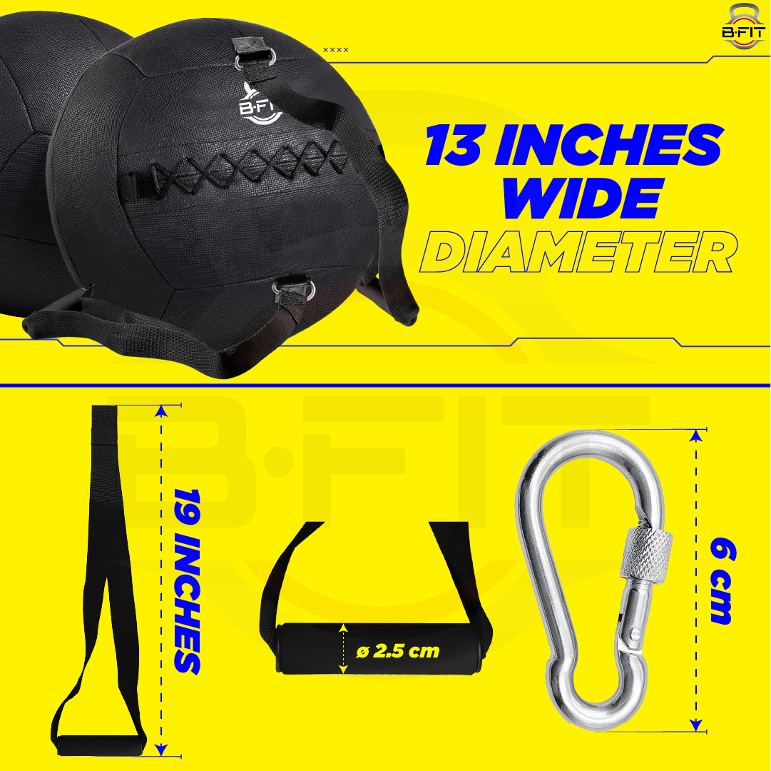 B Fit Premium Quality Wall Ball 8 Kg with Handles
