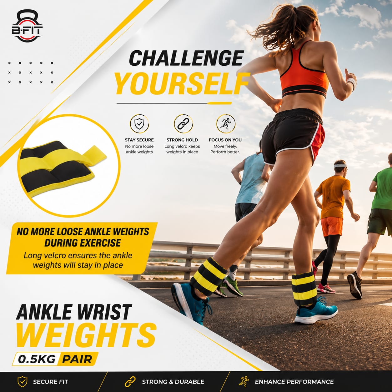 Ankle Wrist Weights 05 KgX 2 Each with Fully Adjustable Strap for Arm Hand Leg - Best for Walking Jogging Gymnastics Aerobics