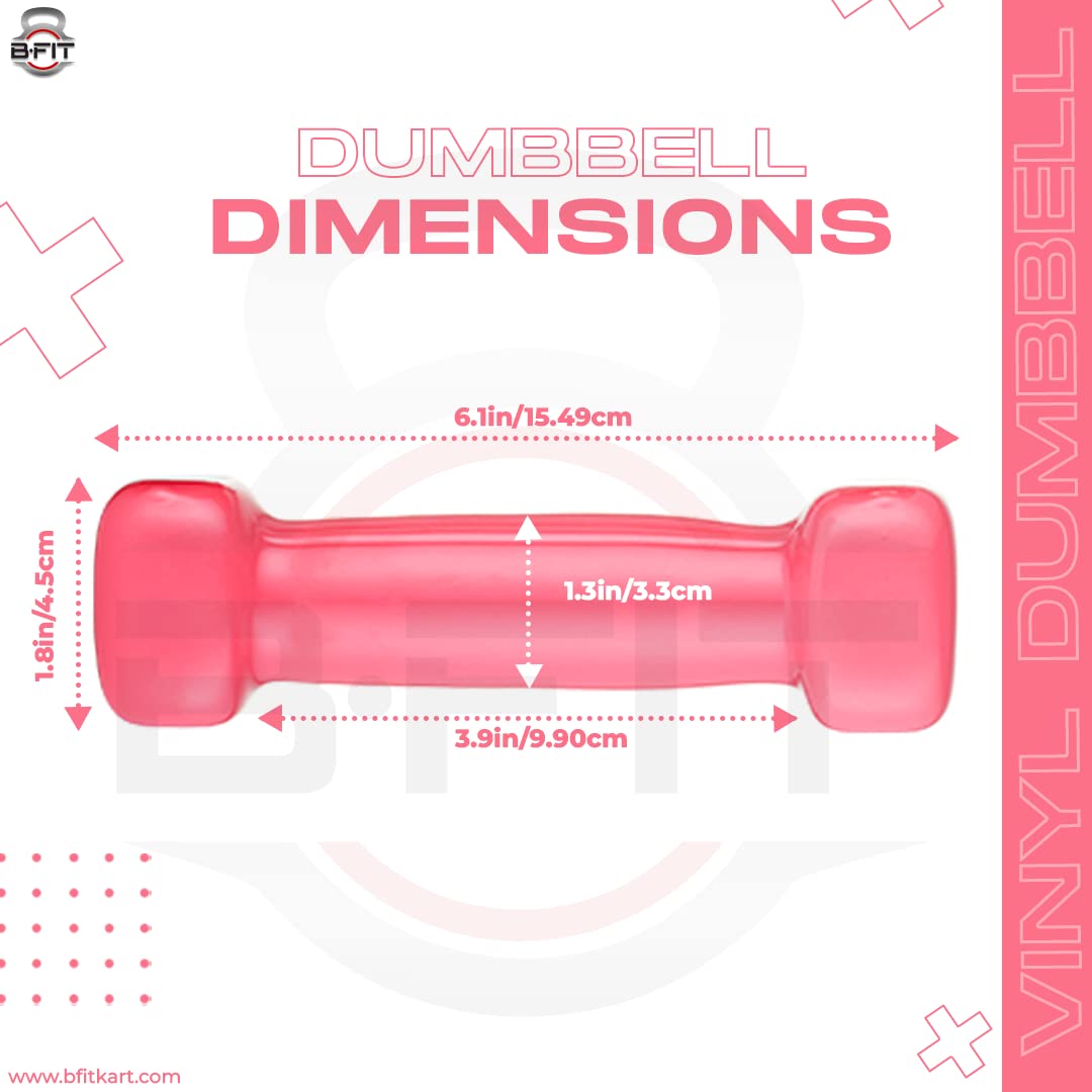B fit Vinyl Square shape Dumbbell 1 Kg Pair Packing