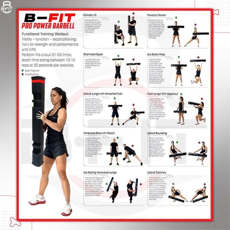 B Fit Pro Style ViPR Fitness Tube Functional Training Rubber VIPR Weight Bar 6 Kg