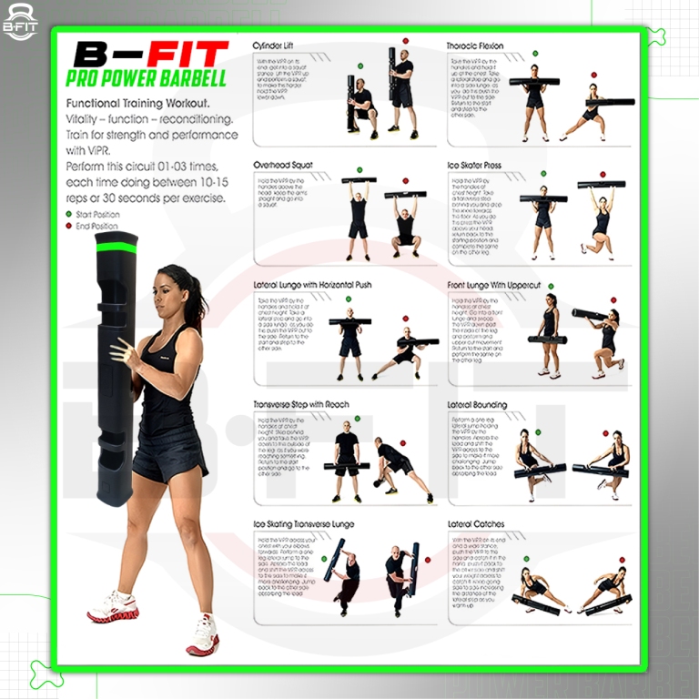 B Fit Pro Style ViPR Fitness Tube Functional Training Rubber VIPR Weight Bar 10 Kg
