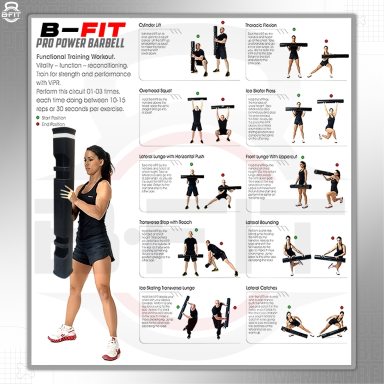 B Fit Pro Style ViPR Fitness Tube Functional Training Rubber VIPR Weight Bar 12 Kg