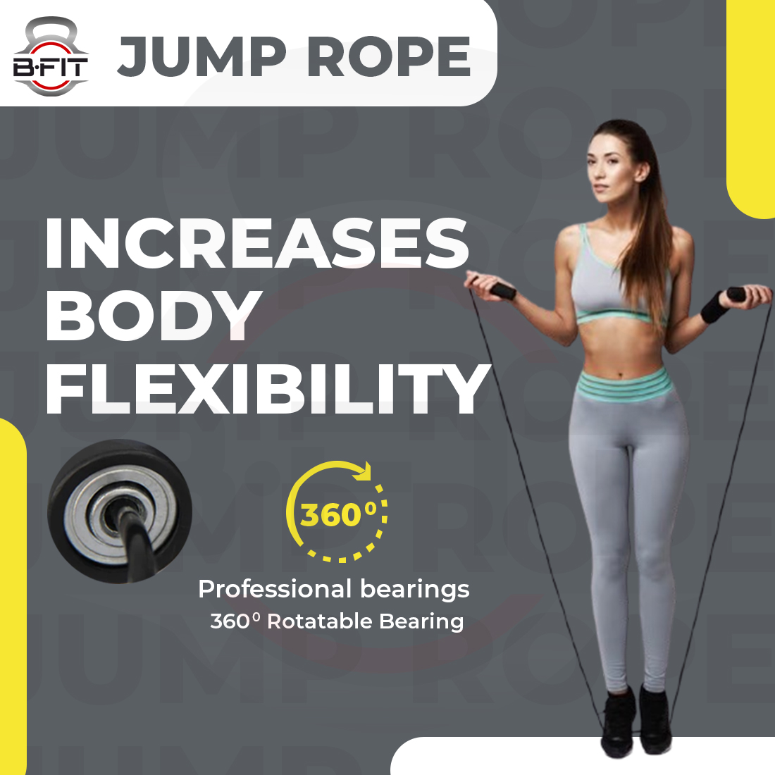 B Fit PVC Black Jump Rope