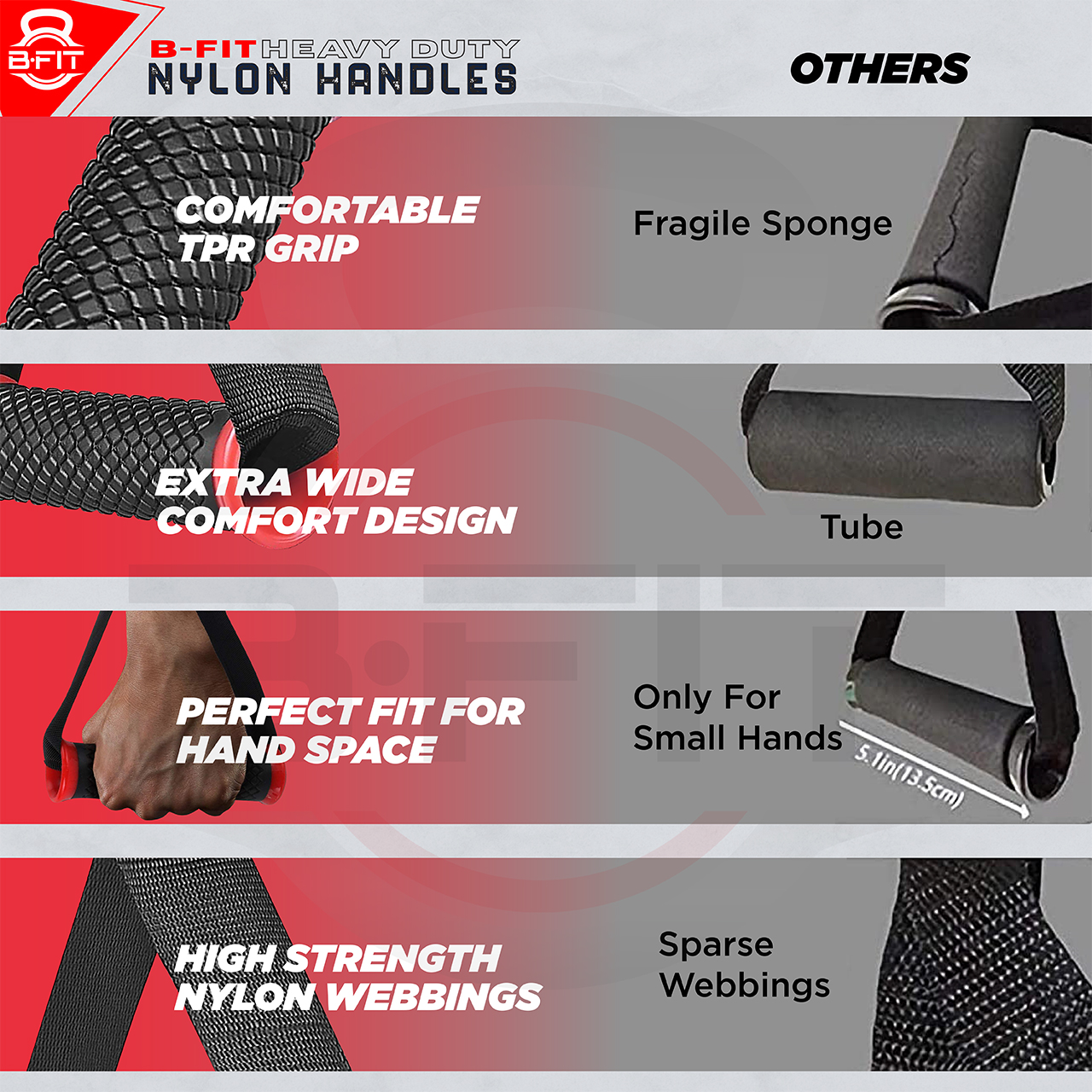 B Fit Nylon Gym Handle Pair