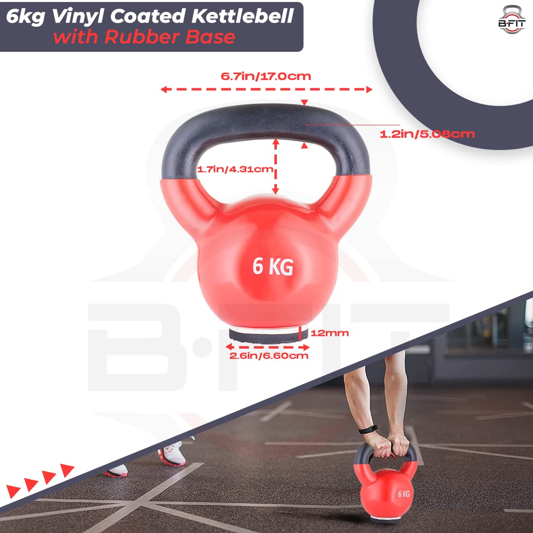 B fit Vinyl Kettlebell 6 Kg with Base