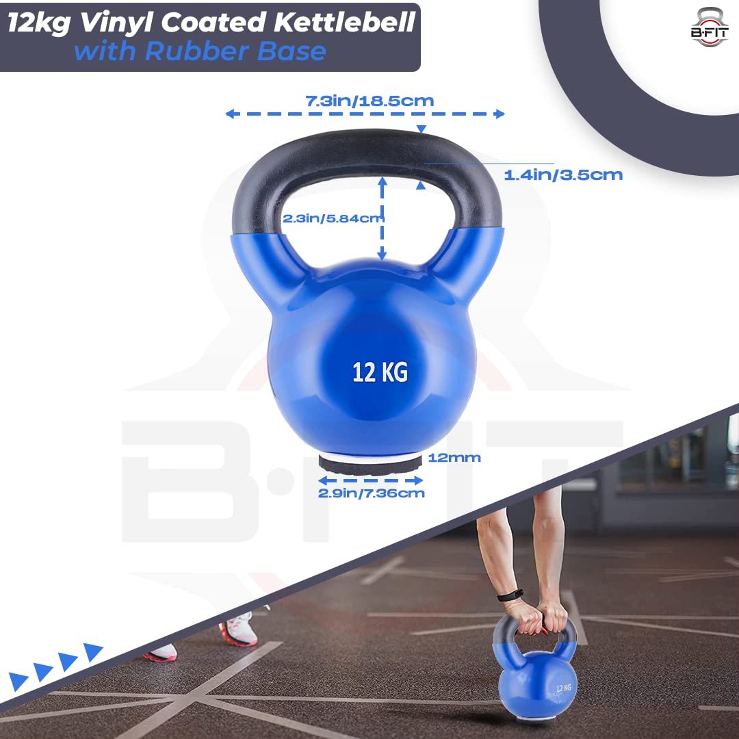 B fit Vinyl Kettlebell 12 Kg with Base