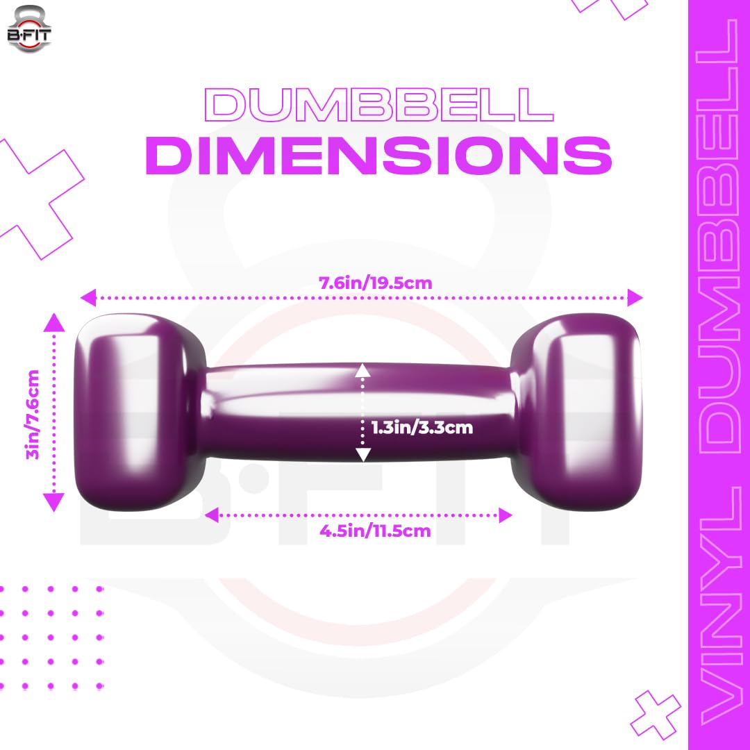 B fit Vinyl Square shape Dumbbell 3 Kg Pair Packing