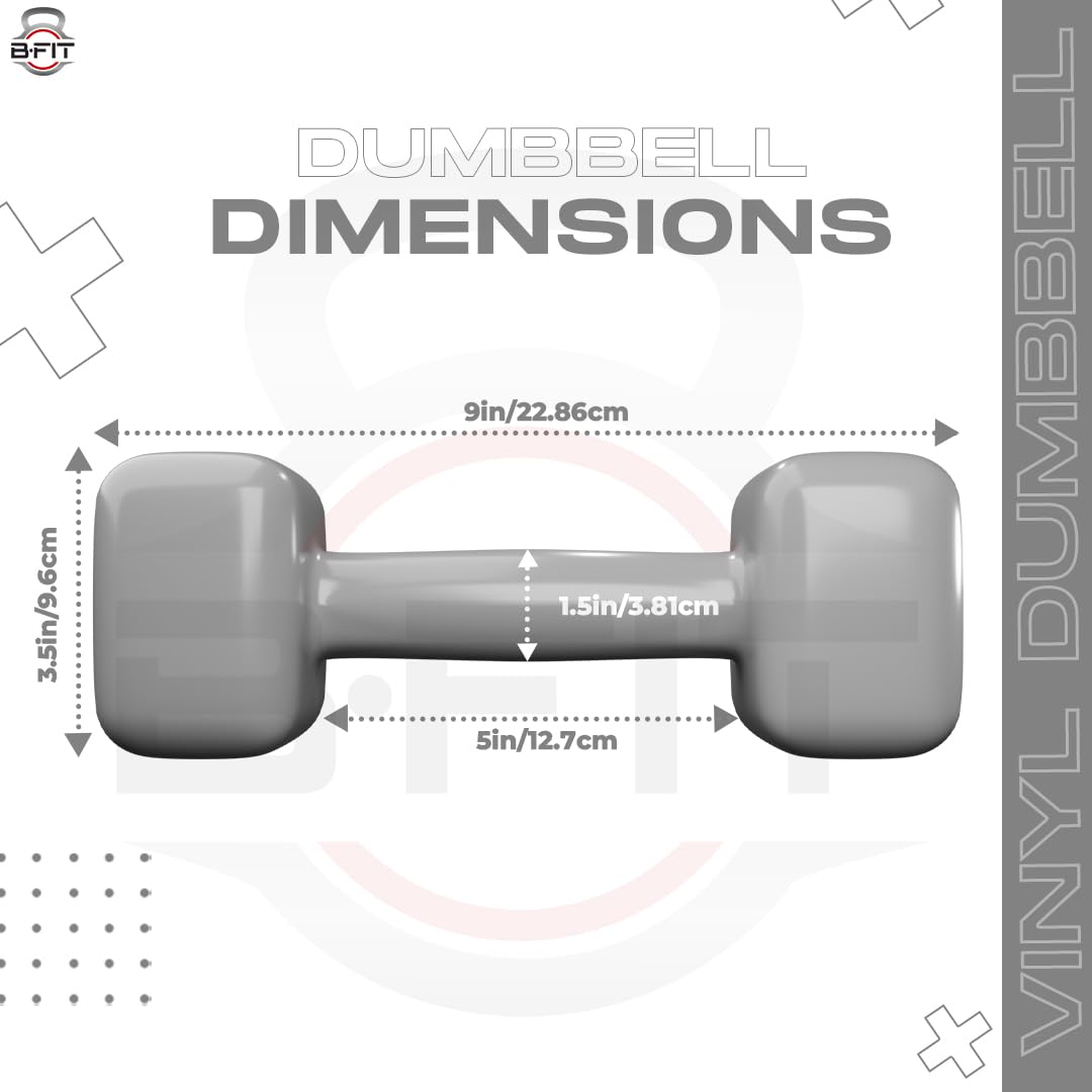 B fit Vinyl Square shape Dumbbell 5 Kg Pair Packing