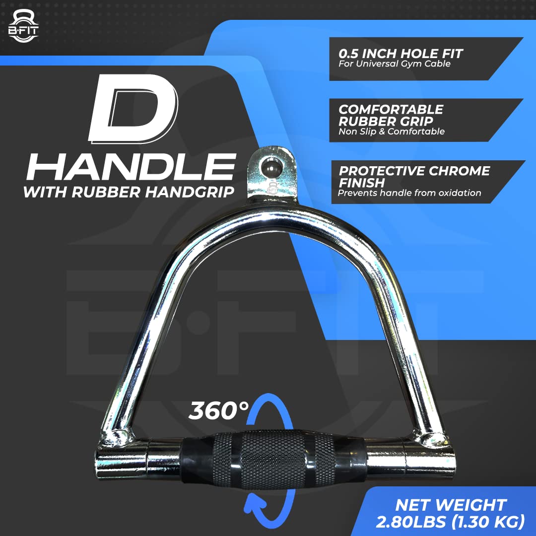 B fit Super Heavy Solid Steel Pro-Grip D Handle