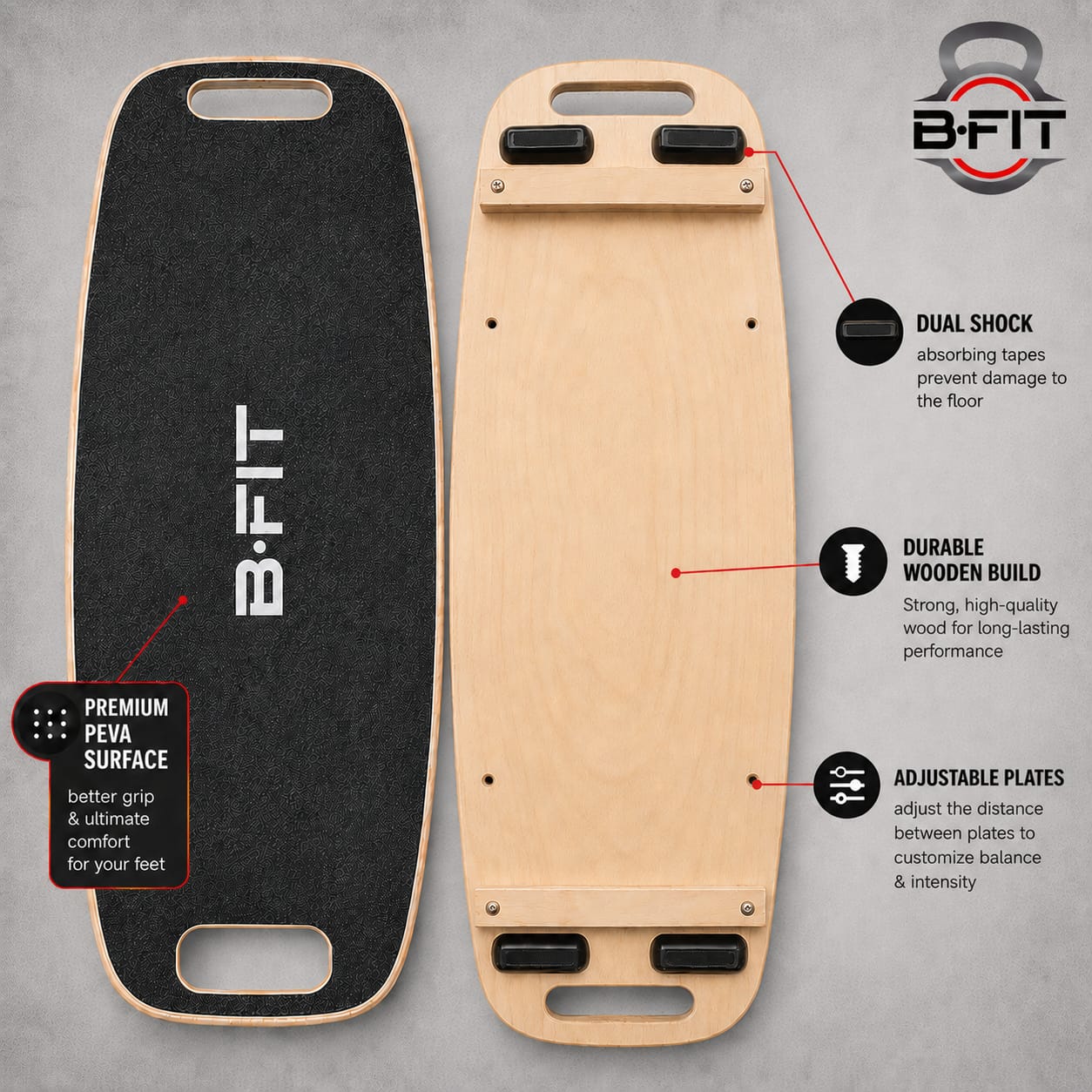 B Fit B Fit Balance Wooden Board Wooden Balance Training