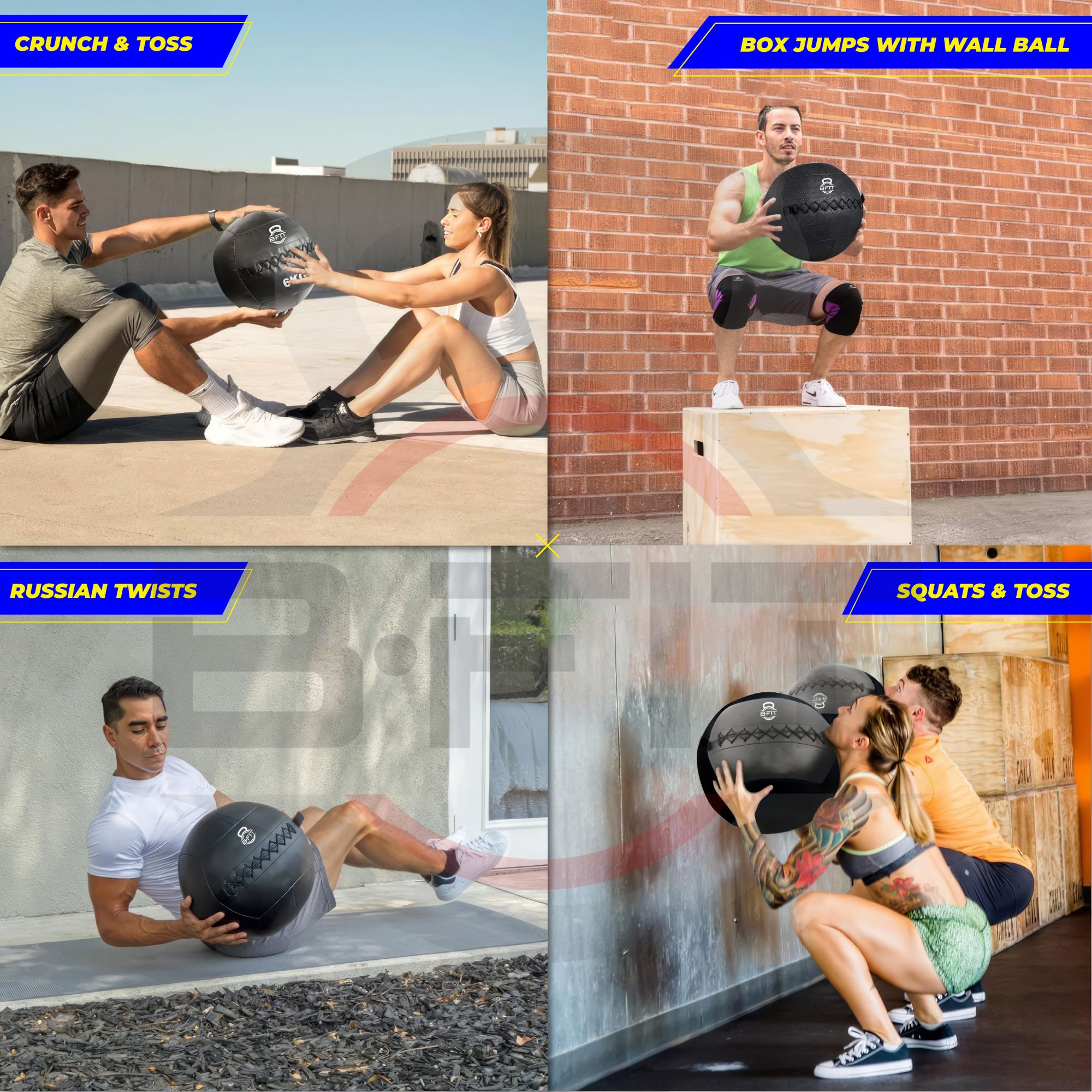 B Fit Premium Quality Wall Ball 8 Kg