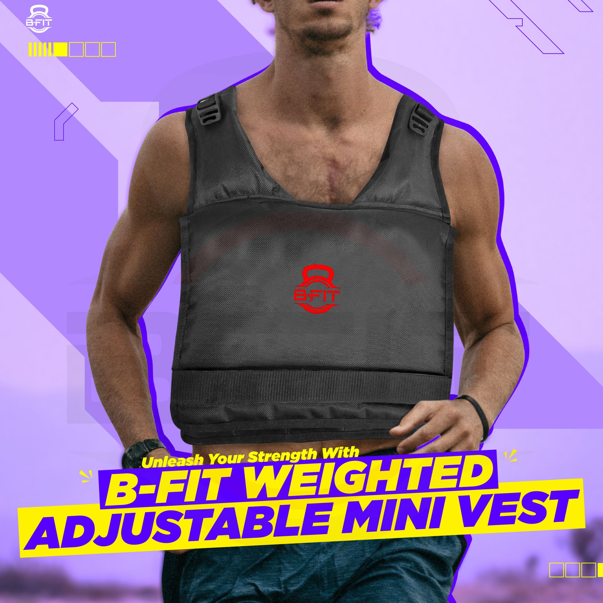 B Fit Short Style Adjustable Weighted Vest Jacket weight 1015 Kgs