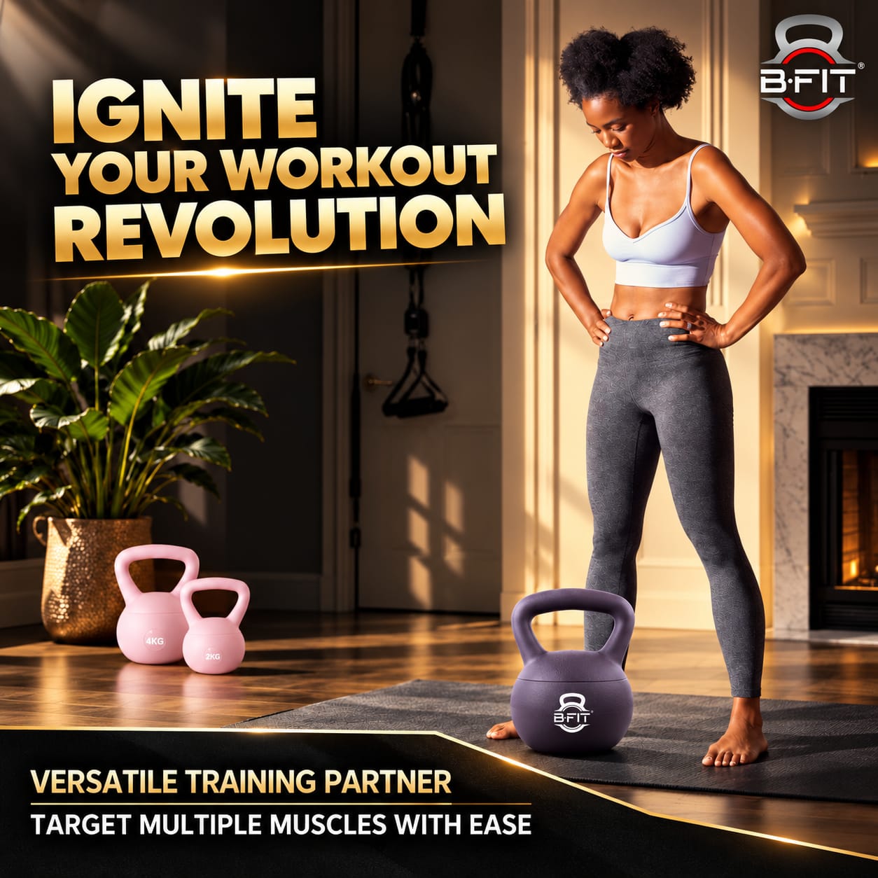 B Fit Soft Kettlebells 25 Kg with Cushioned Impact-Resistant Base and Anti-Slip