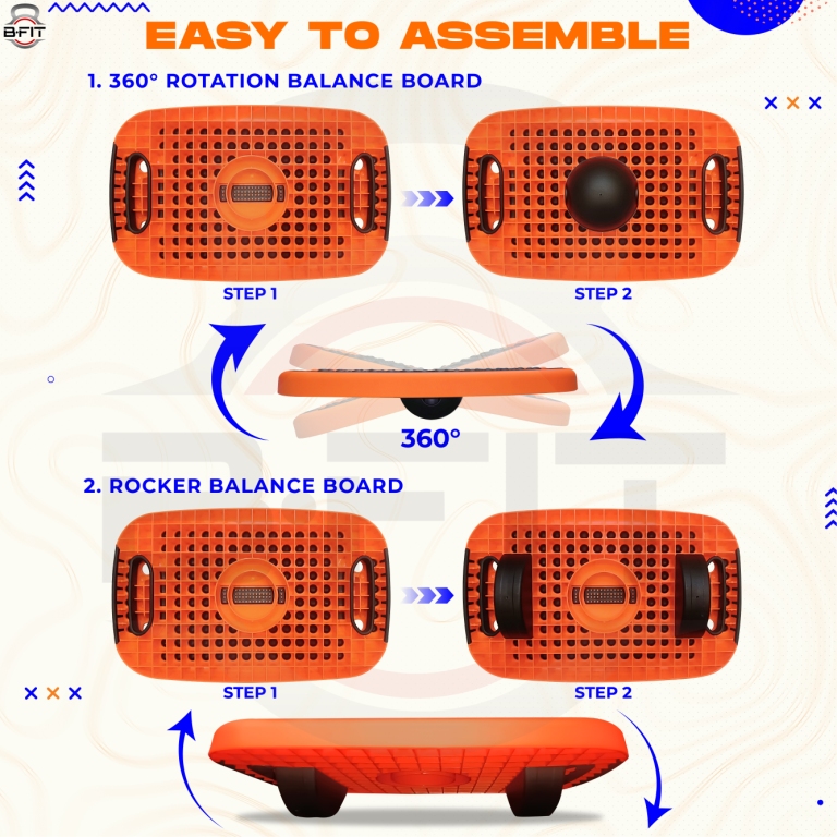 B Fit 4-In-1 Aerobic Step Platform - Adjustable Multifunctional Balance Board Steppers for Exercise Stepper Platform - Home Workout Step Up Exercise Step Platform For Balance Gym Class Non Slip