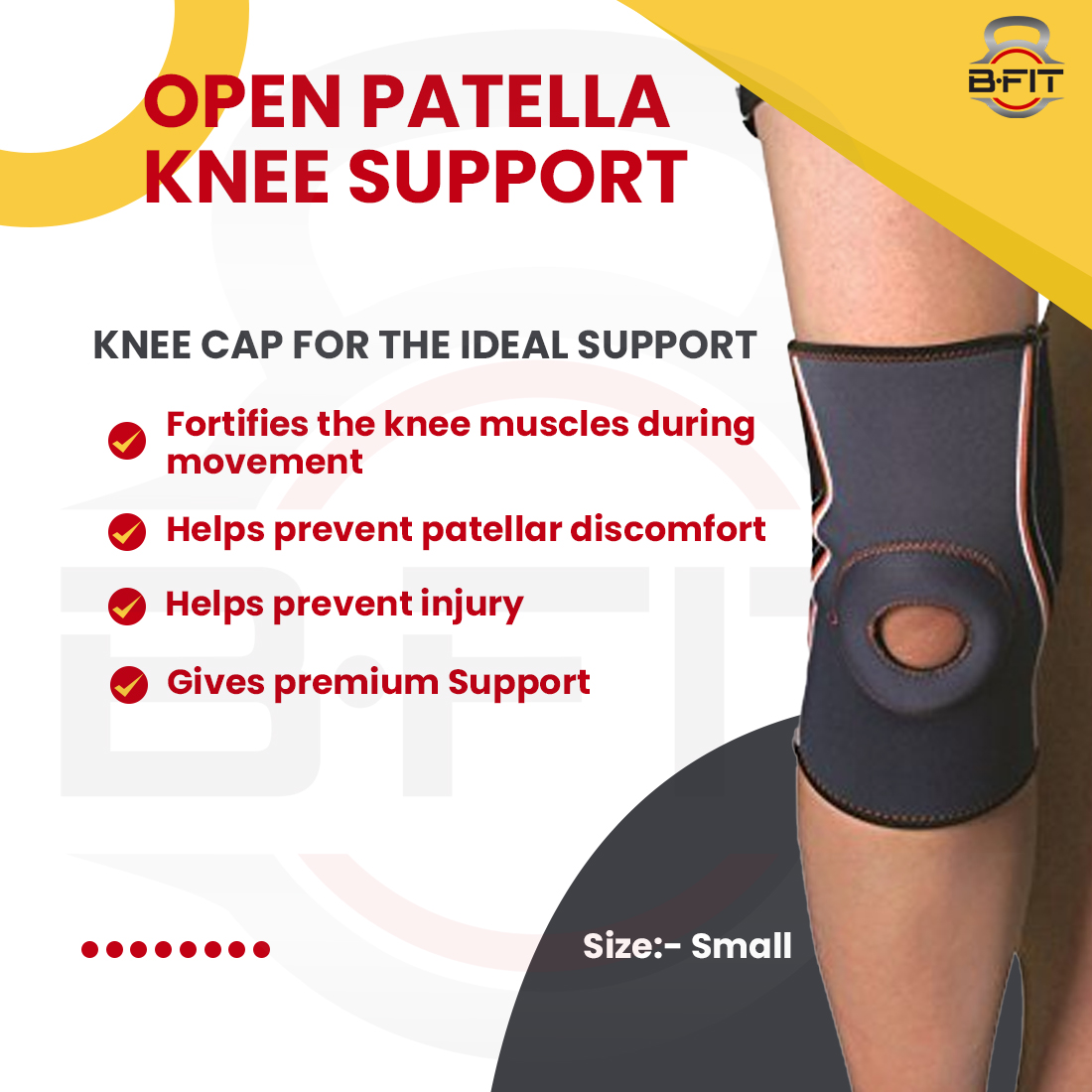 B Fit Knee Support Open Patella Small Size