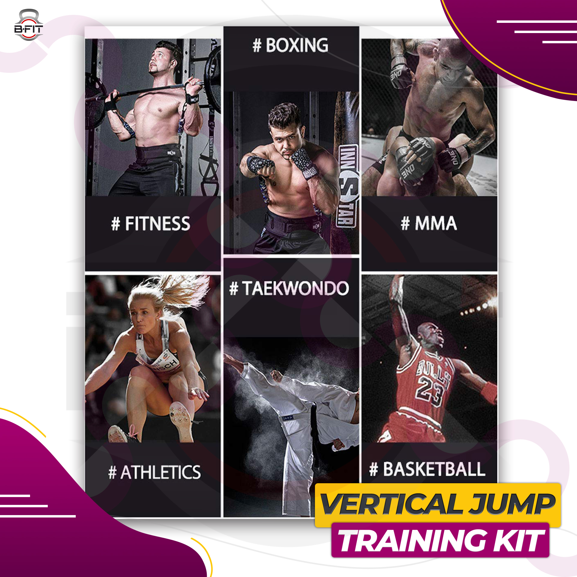 B FIT Leg Strength and Agility Training Strap System Strength Training Rope for Football Basketball Taekwondo Yoga Boxing Equipment Vertical Jump Trainer Kit