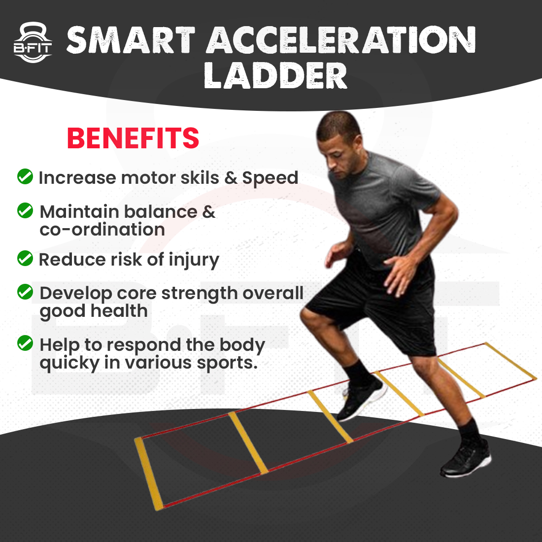 B Fit Smart Acceleration Ladder Size 834 167 Ft