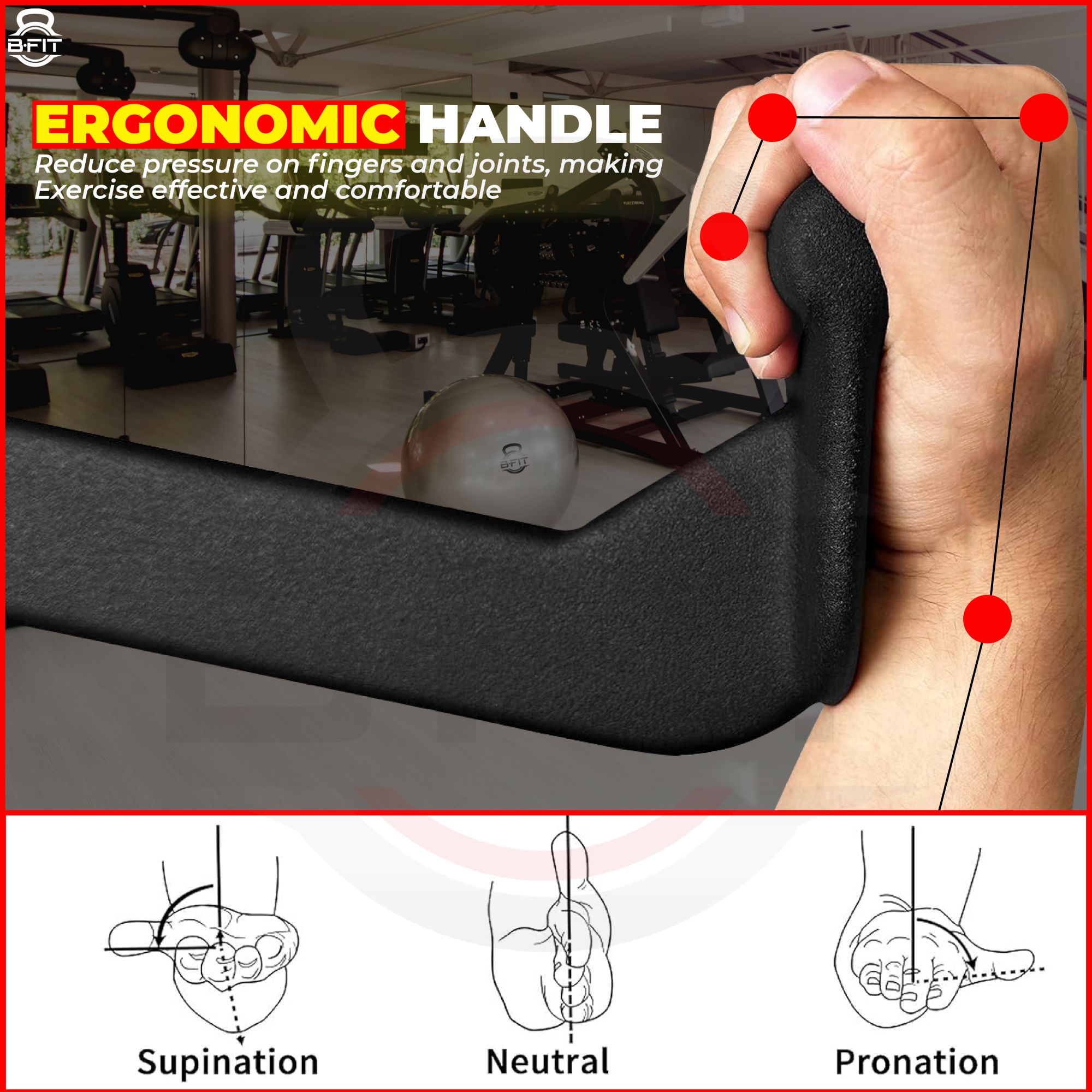 B Fit Mag Grip Set of 5 LAT Pull Down Bar for Cable Machine LAT Pulldown Attachments T Bar V Bar Cable Attachment Back Tricep Bar Strength Training Handle