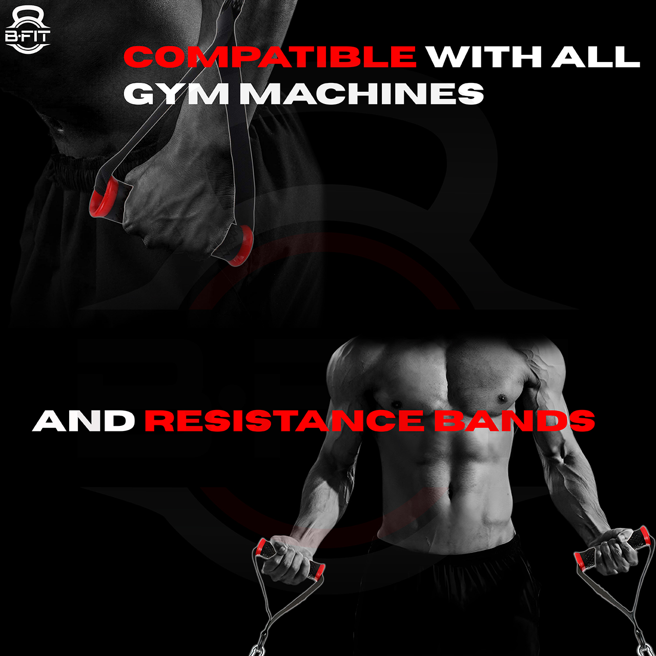 B Fit Nylon Gym Handle Pair