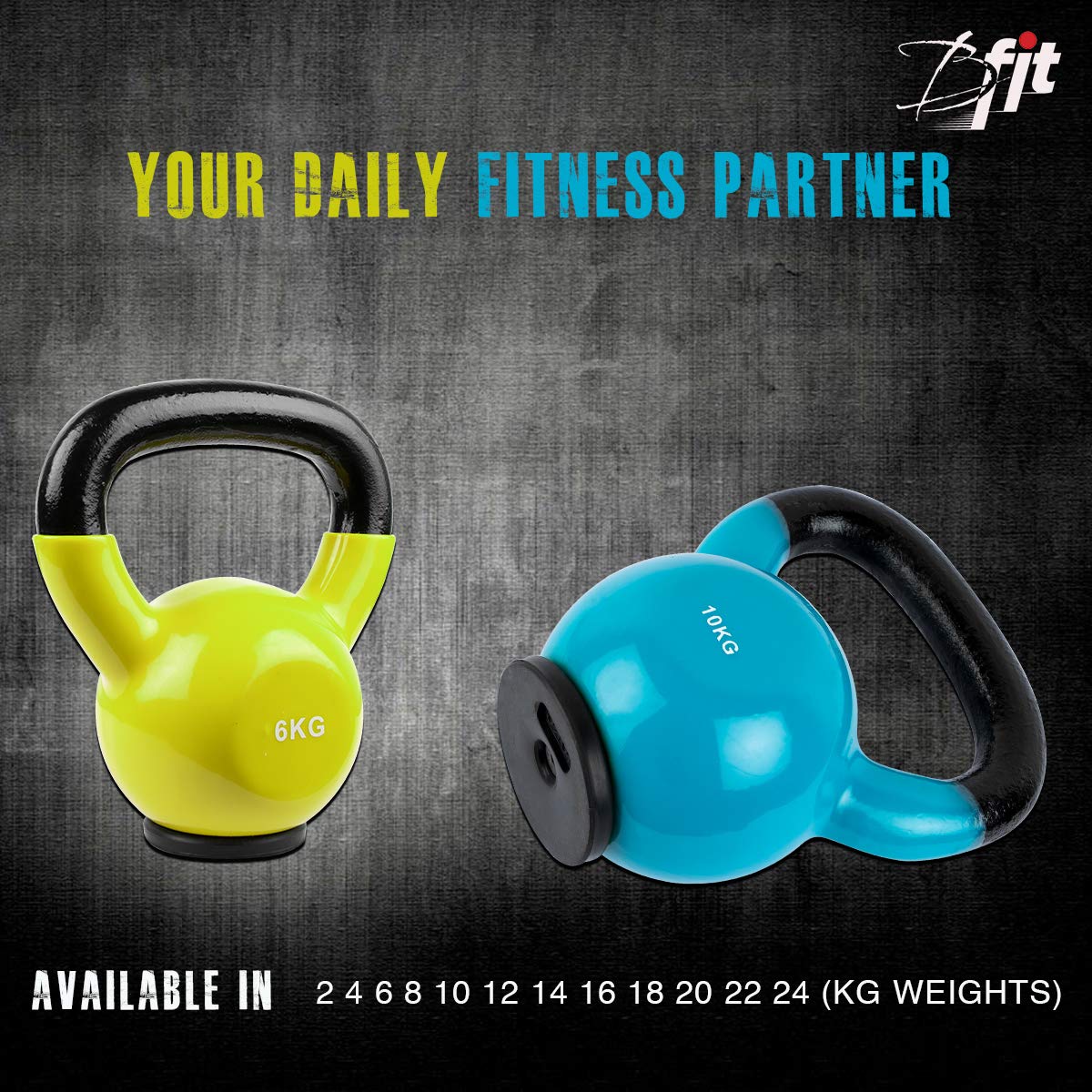 B fit Vinyl Kettlebell 2 Kg with Base