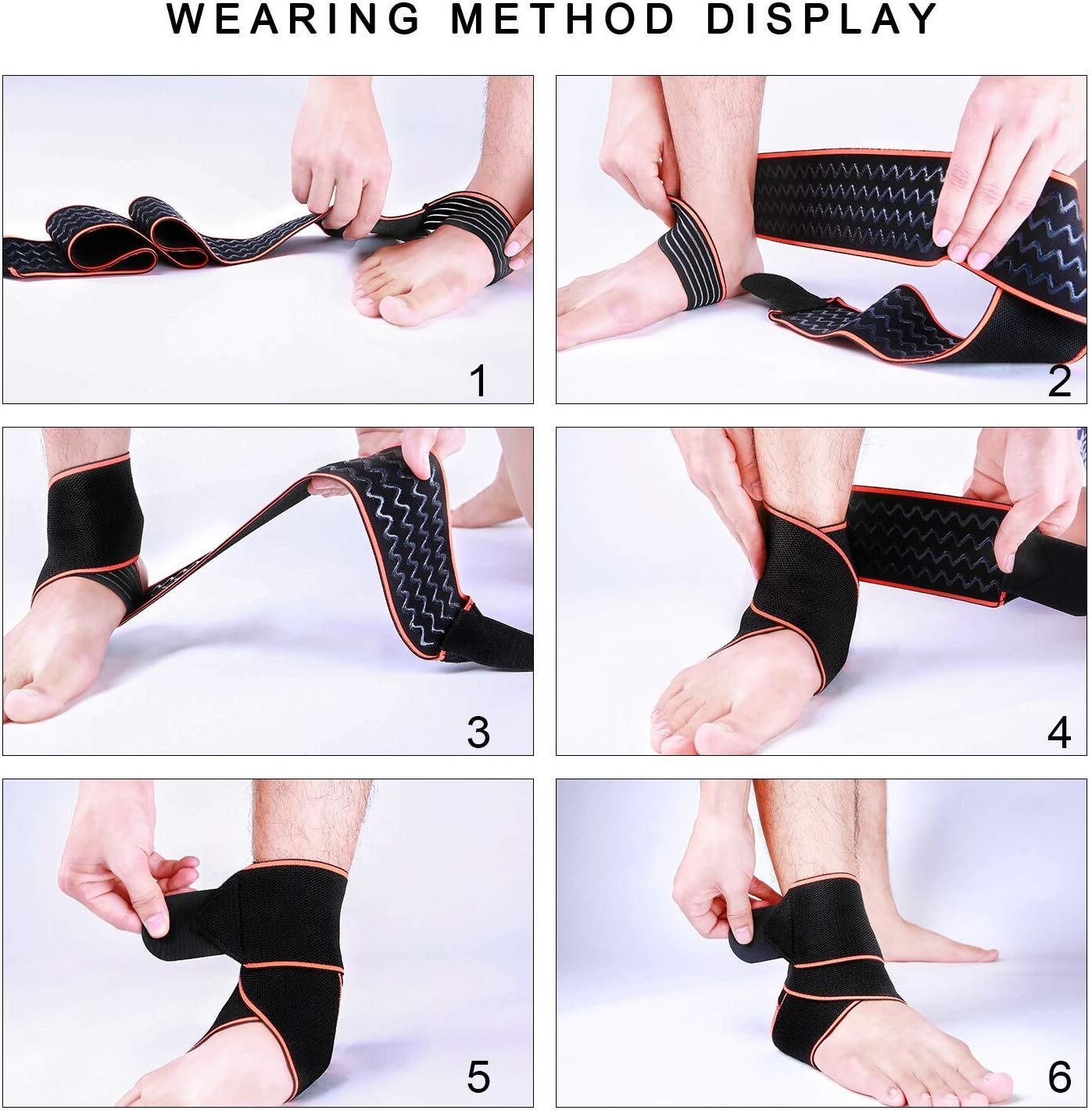 B Fit One Pair Ankle Brace Breathable Ankle Support Adjustable Ankle Stabilizer with Compression Wrap Support Suitable for Men Women Sports -One Size Fits All