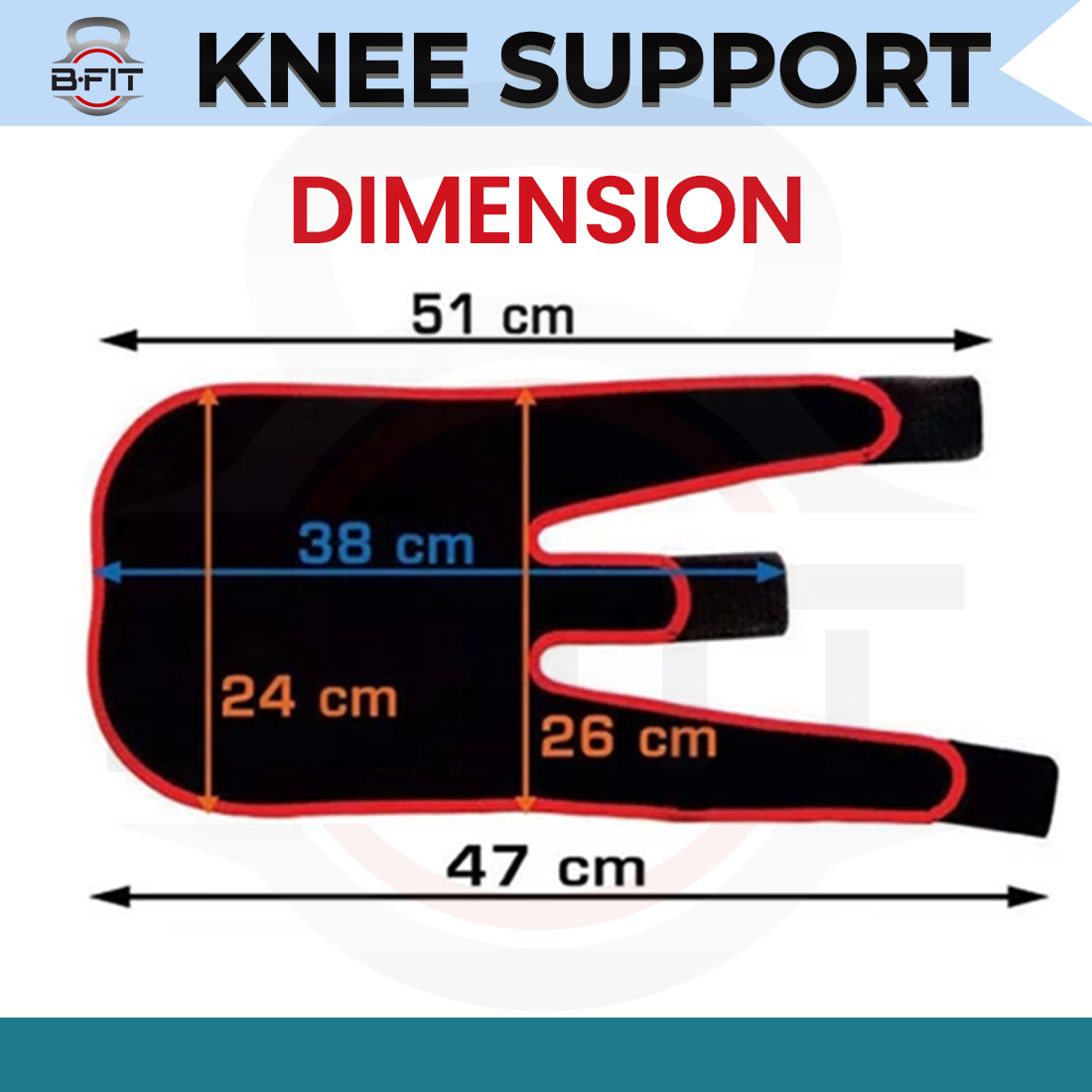 B Fit Adjustable Knee Support Black