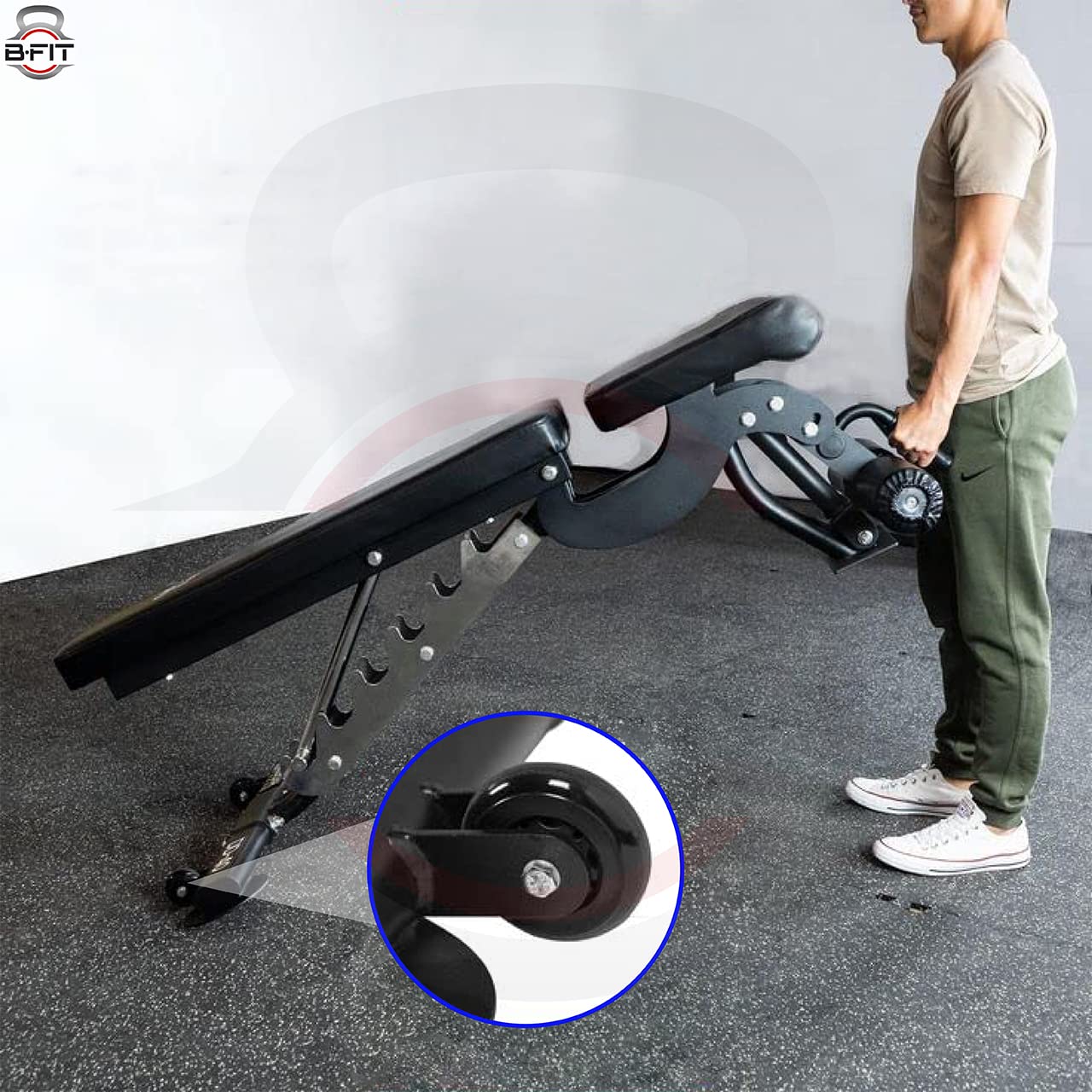 B Fit 70 mm Exercise BenchExercise Bike Wheel in Pair Packing