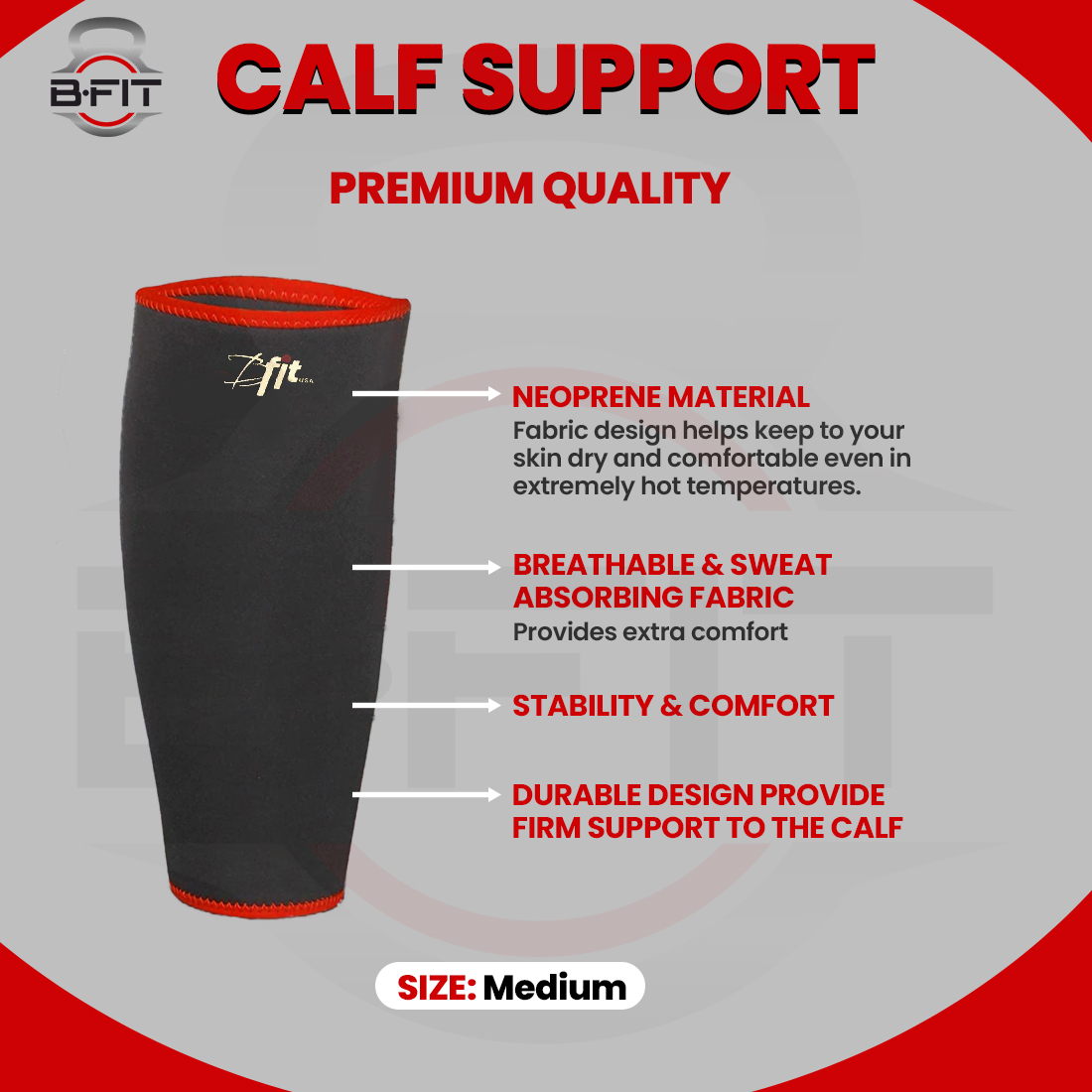 B Fit Calf Support Size Large