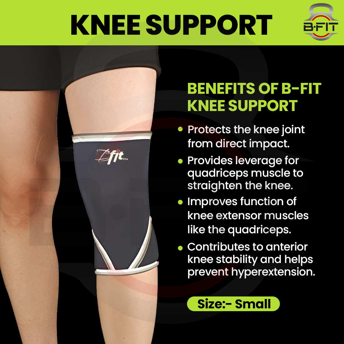B Fit Knee Support Sleeve Small Size