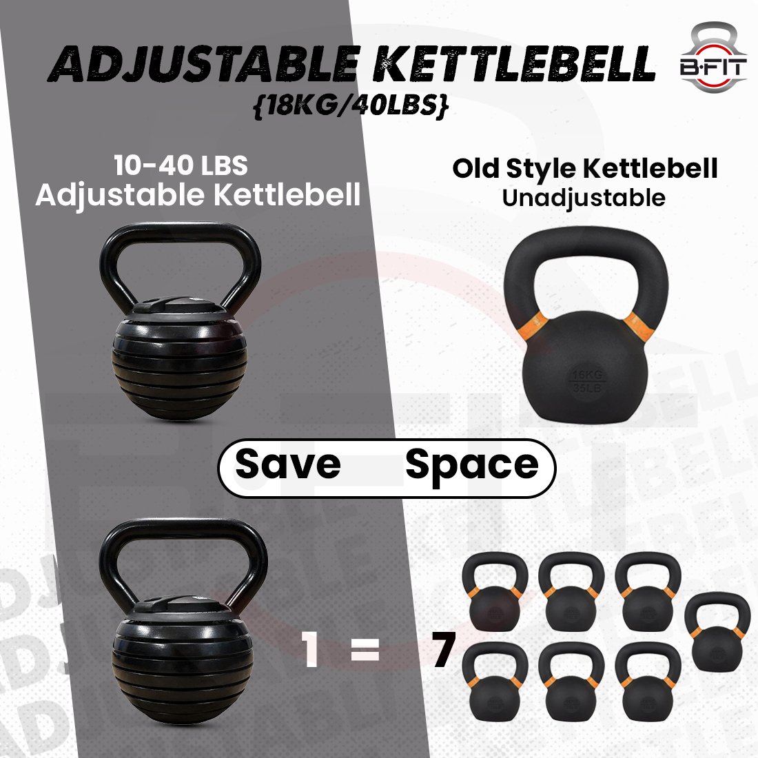 B Fit Adjustable Kettlebell SetStrength Training Kettlebells 10 15 20 25 30 35 40 LbGreat Assistant for Home Office Fitness