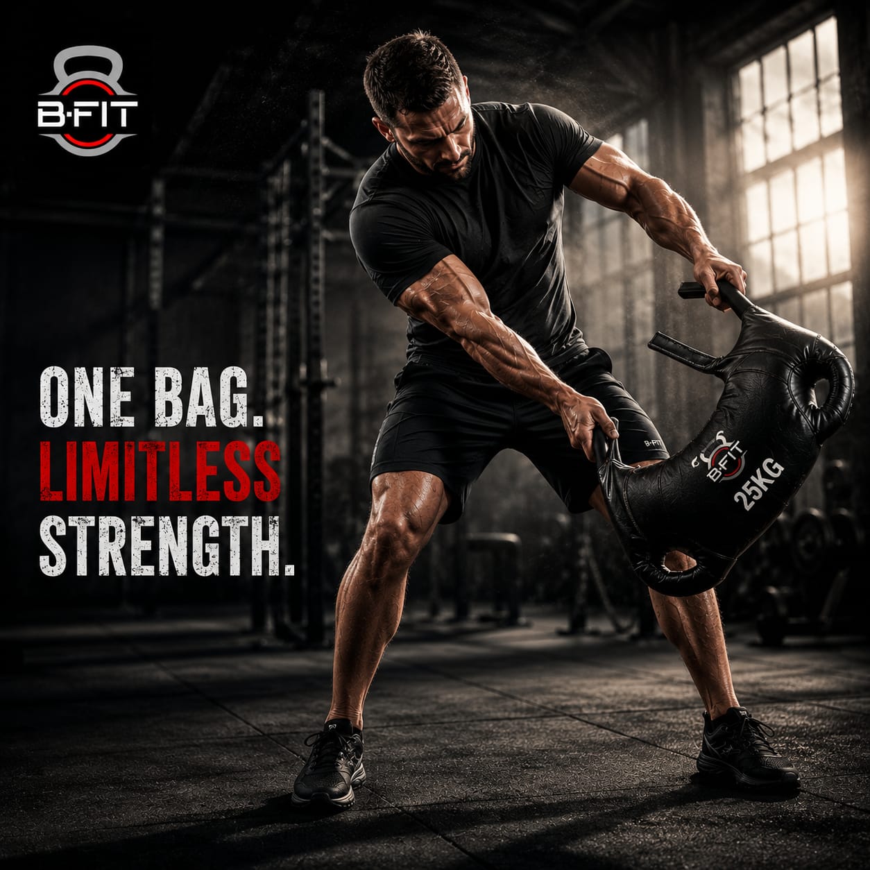 B Fit Upgraded Bulgarian Bag 15 Kg for Fitness Gym Training Cross fit Wrestling Judo Grappling MMA Full Body Workout