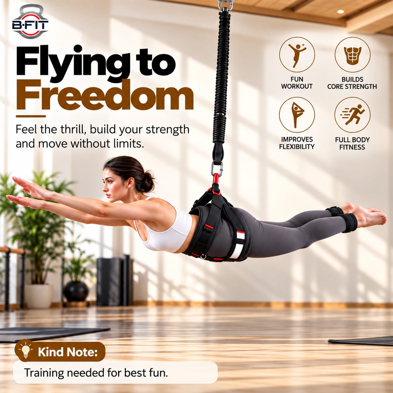 B Fit Upgraded Version Heavy Bungee Resistance Band Set Gravity Yoga Bungee Cord Resistance Belt Set 4D Bungee Dance Rope Workout Fitness Home Gym Professional Training Equipment 80 Kgs