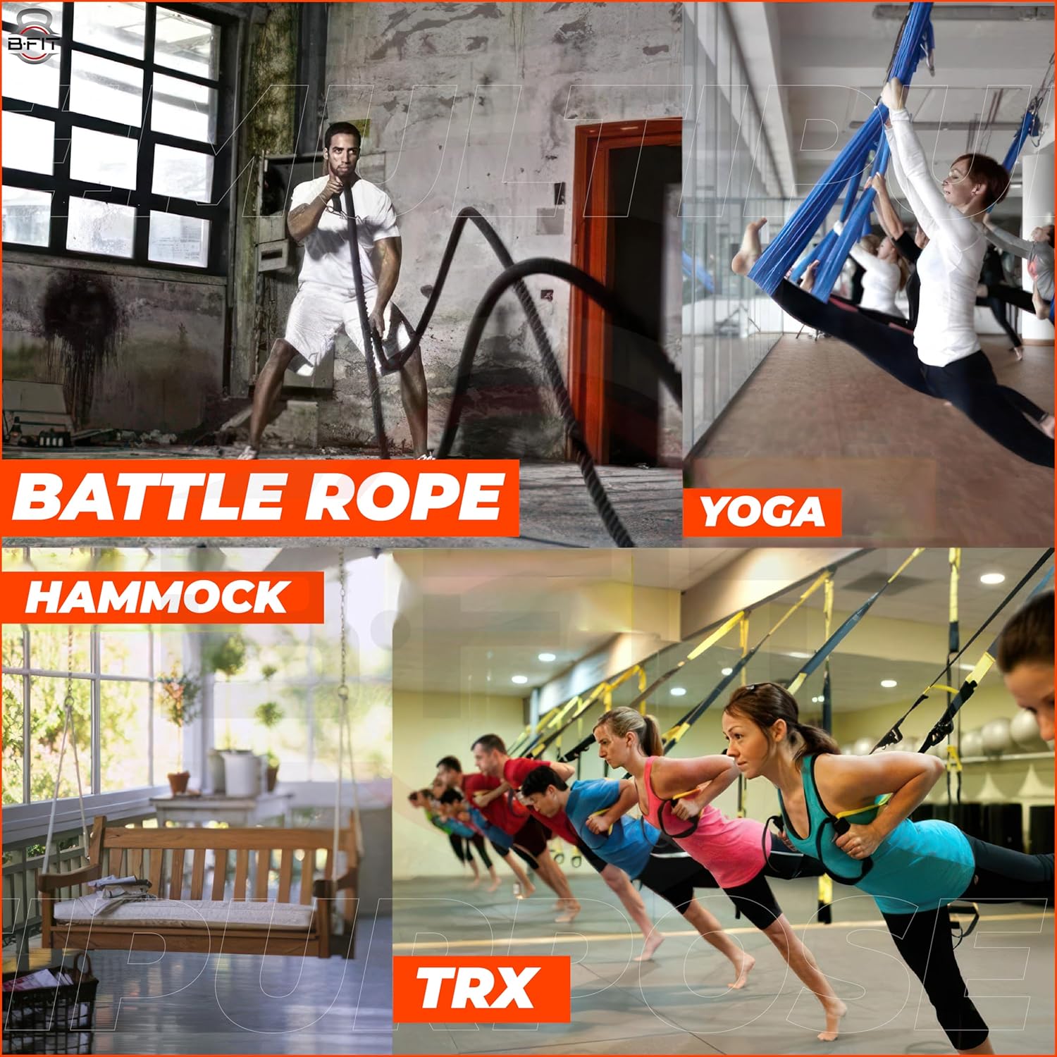 B Fit Battle Rope Anchor with Fiting