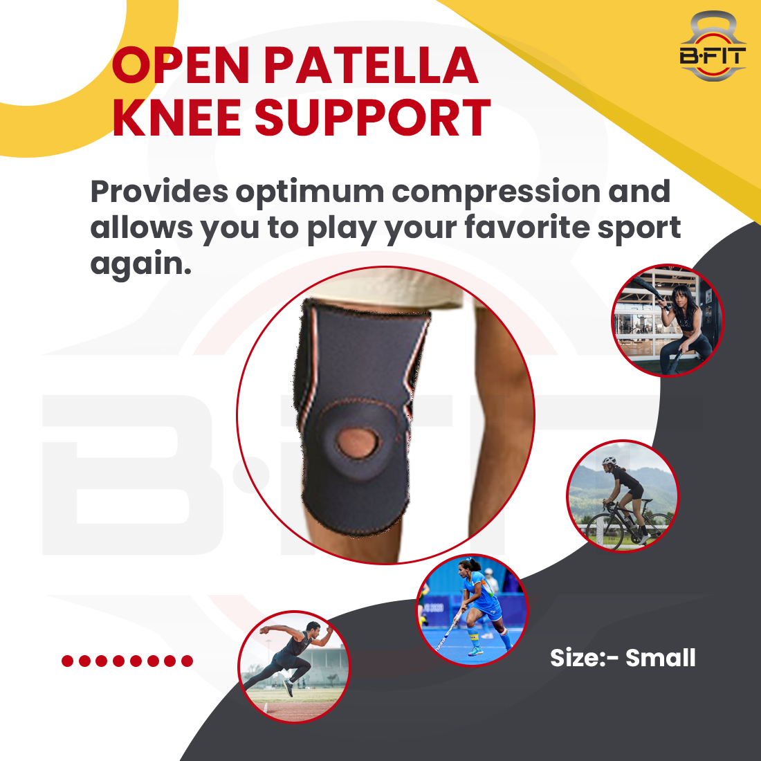 B Fit Knee Support Open Patella Small Size