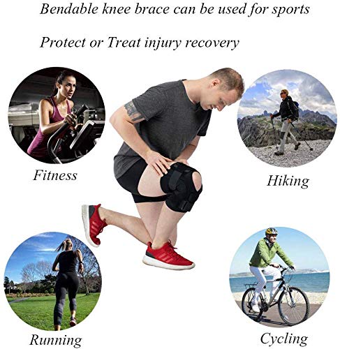 B Fit Hinged Knee Brace - Adjustable Open Patella with Straps Side Stabilizers - Compression Support for ProtectionPain Relief - Trauma ACL LCL MCL Tears ArthritisTendon Injuries