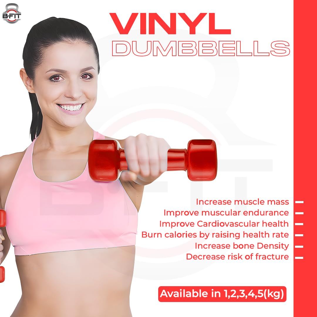 B fit Vinyl Square shape Dumbbell 4 Kg Pair Packing