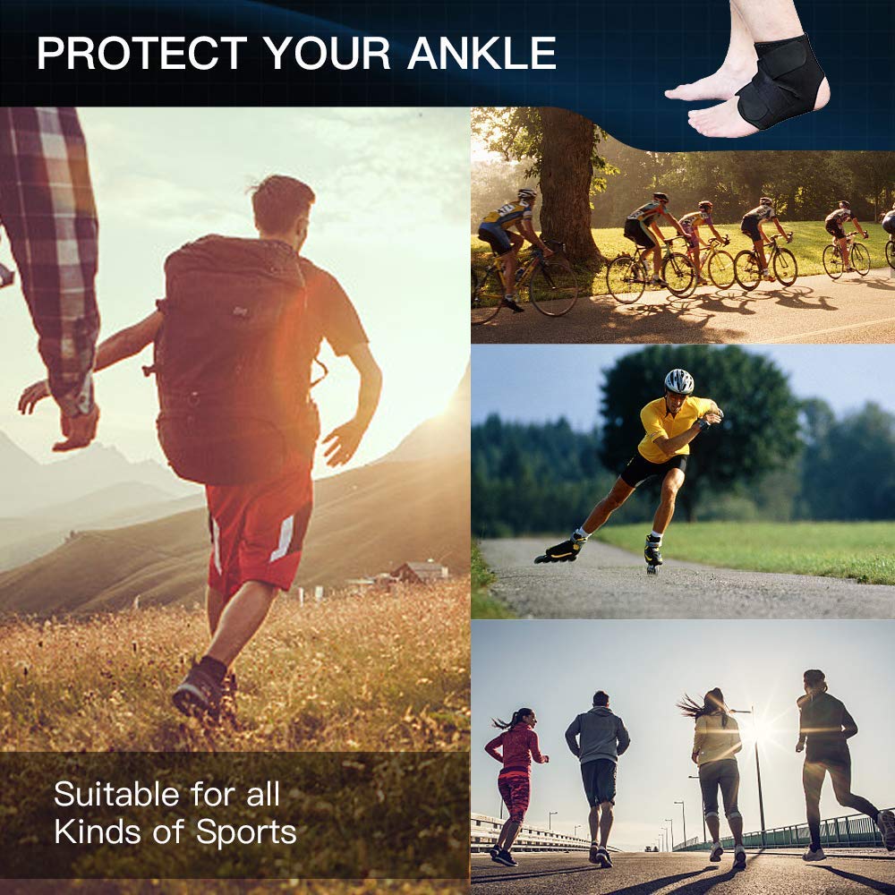 B Fit Ankle Brace - Adjustable Foot Support Wrap and Compression for Sprained Ankle Ankle Stabiling Ligaments