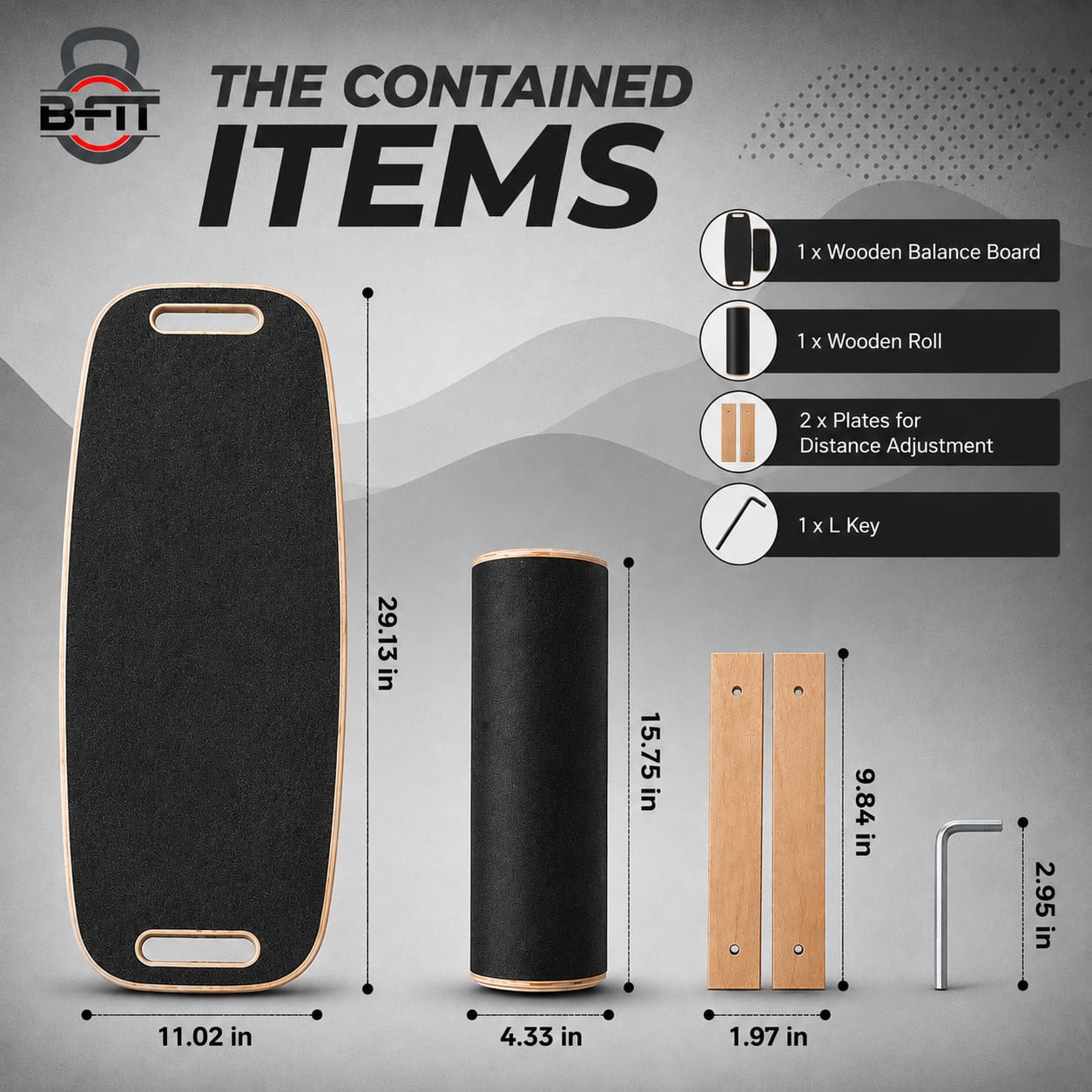 B Fit B Fit Balance Wooden Board Wooden Balance Training