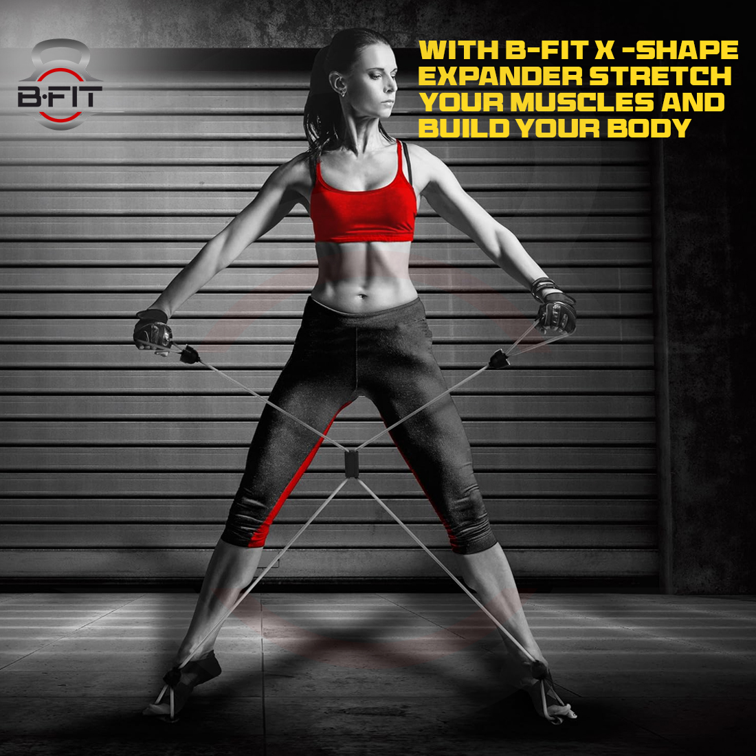 B Fit X -Shape ExpanderFitness eco-Friendly X- Shape Chest Expander