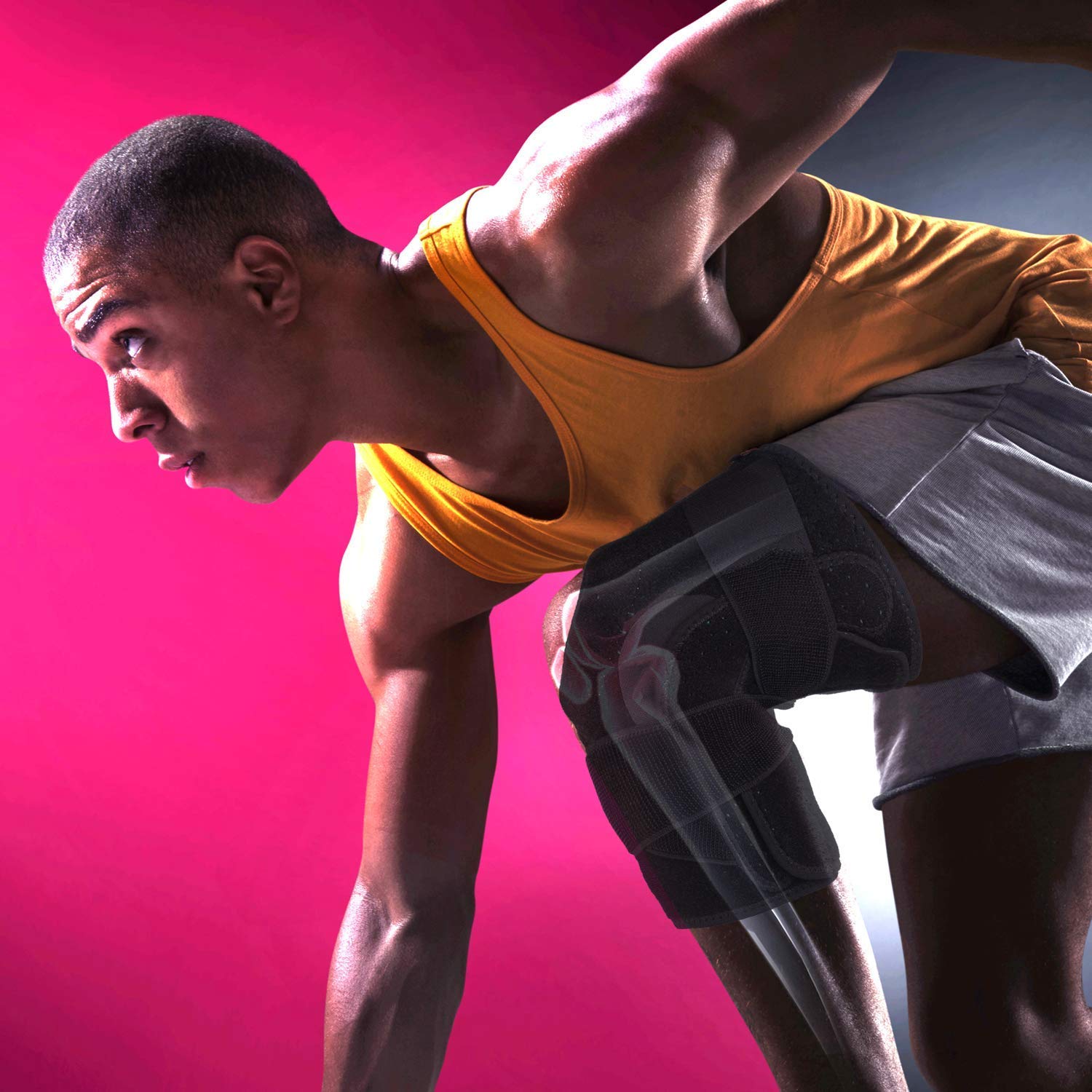 B Fit Hinged Knee Brace - Adjustable Open Patella with Straps Side Stabilizers - Compression Support for ProtectionPain Relief - Trauma ACL LCL MCL Tears ArthritisTendon Injuries