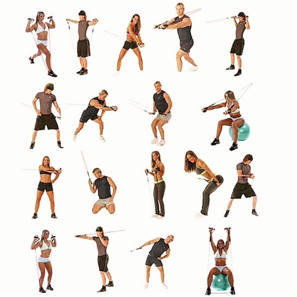B FIT 11 Pcs Resistance Bands SetExercise Bands TPE Material Includes 5 Exercise Tubes1 Door Anchor2 Ankle Straps2 Handles 1 Bag