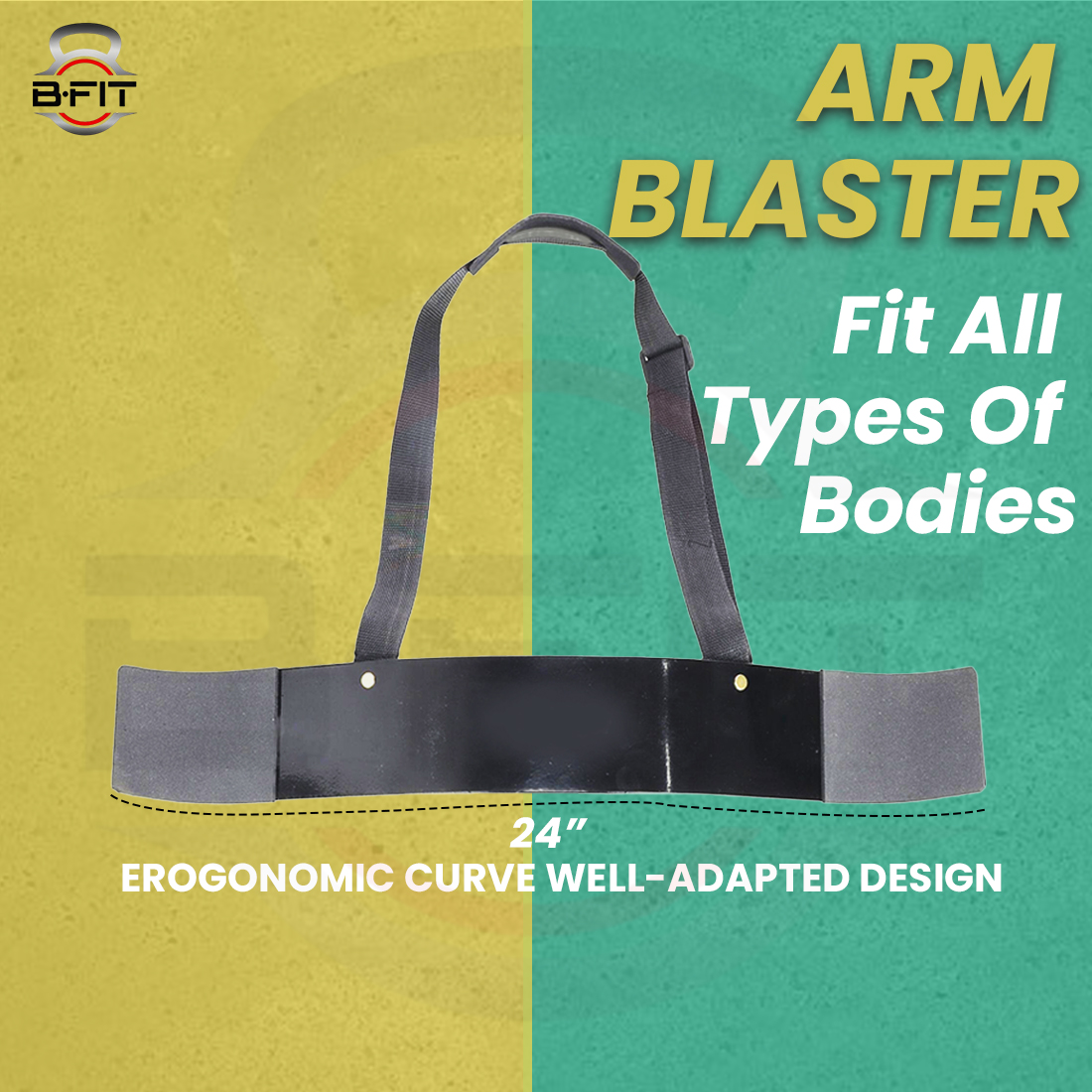 B Fit Arm Blaster Biceps Curl Triceps Muscle Isolator Bomber Fitness Gym Workout Training Support