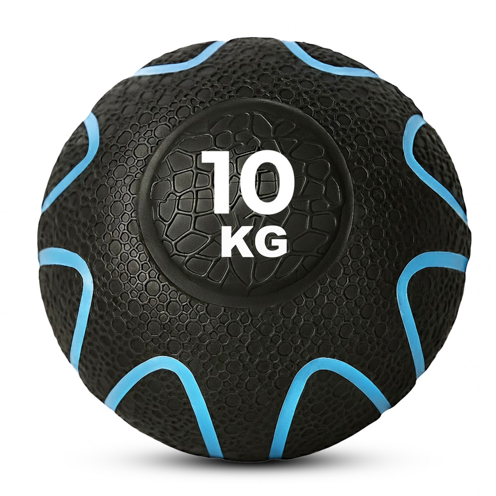 Image of B fit Virgin Rubber Medicine Ball 10 Kg with Dual Texture Grip, Weighted Medicine Ball for Workouts Exercise Balance Training, Core Strength, Balance and Coordination Exercise, Non-Slip Rubber Shell