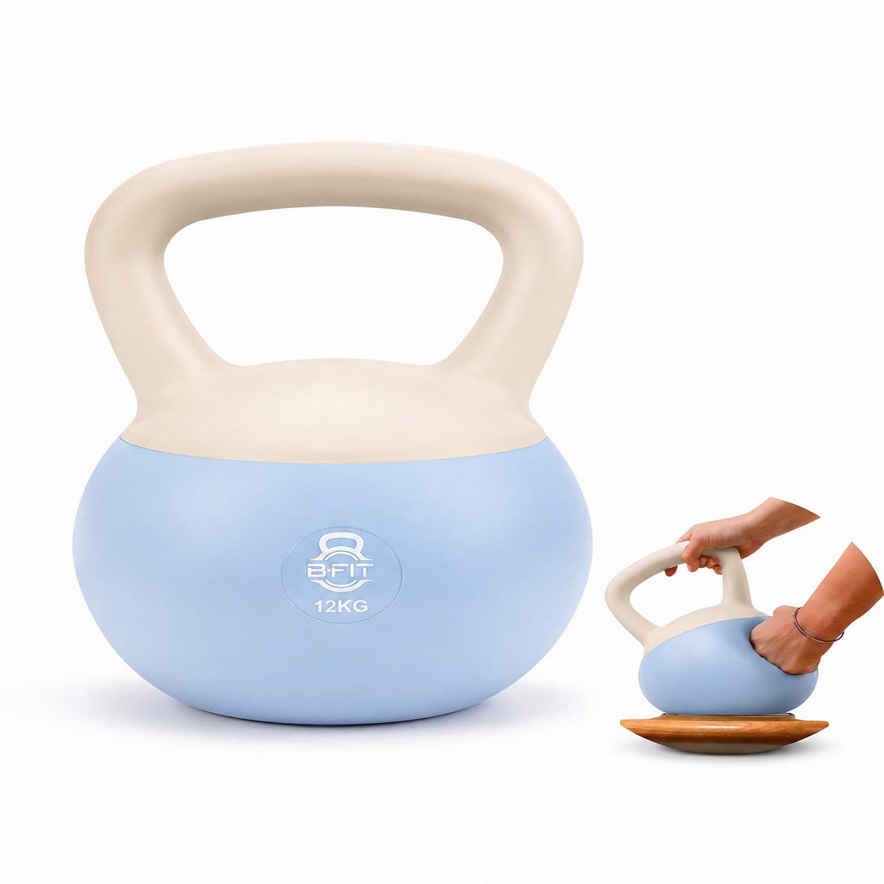 B Fit Soft Kettlebells 12 Kg with Cushioned Impact-Resistant Base and Anti-Slip