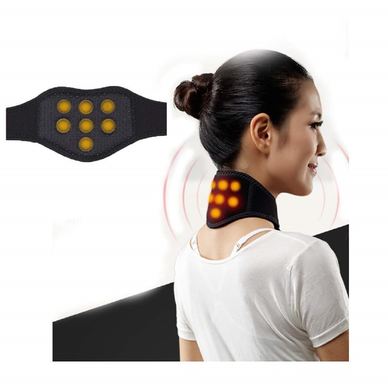 B Fit Soft Magnetic Neck Brace Support Infrared Negative Ion Magnet Neck Braces Belt Pain ReliefWrap Strap