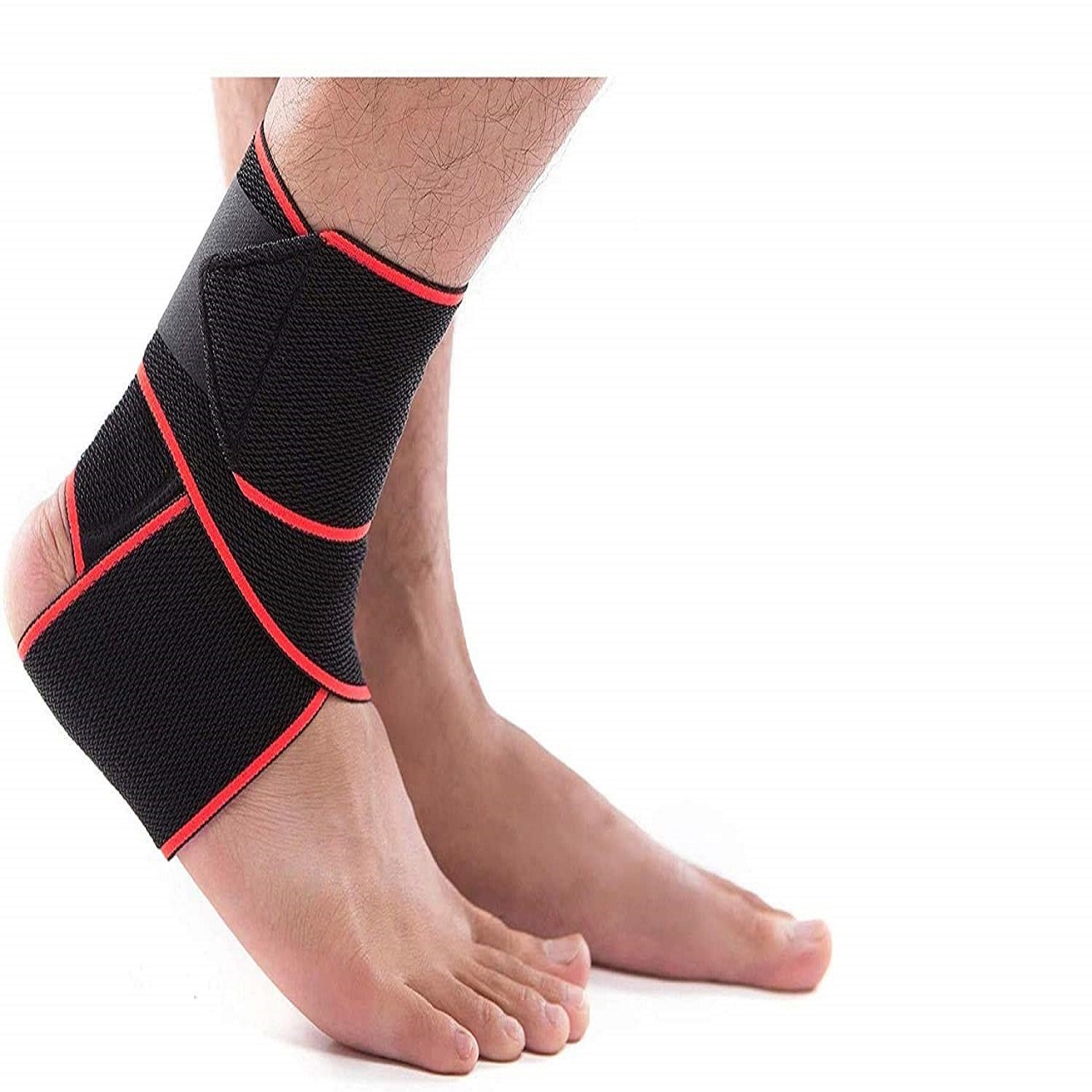 B Fit One Pair Ankle Brace Breathable Ankle Support Adjustable Ankle Stabilizer with Compression Wrap Support Suitable for Men Women Sports -One Size Fits All