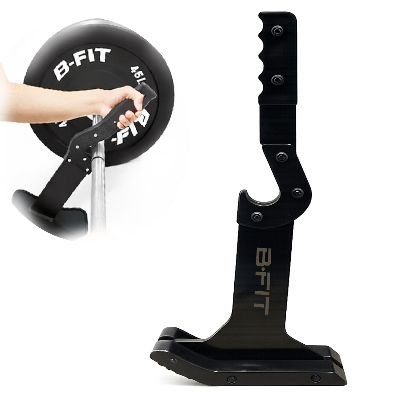 B Fit Deadlift JackBarbell Jack Unload 660LB Barbell Stand with Non-Slip Handle and Base Perfect for Deadlift and Powerlifting