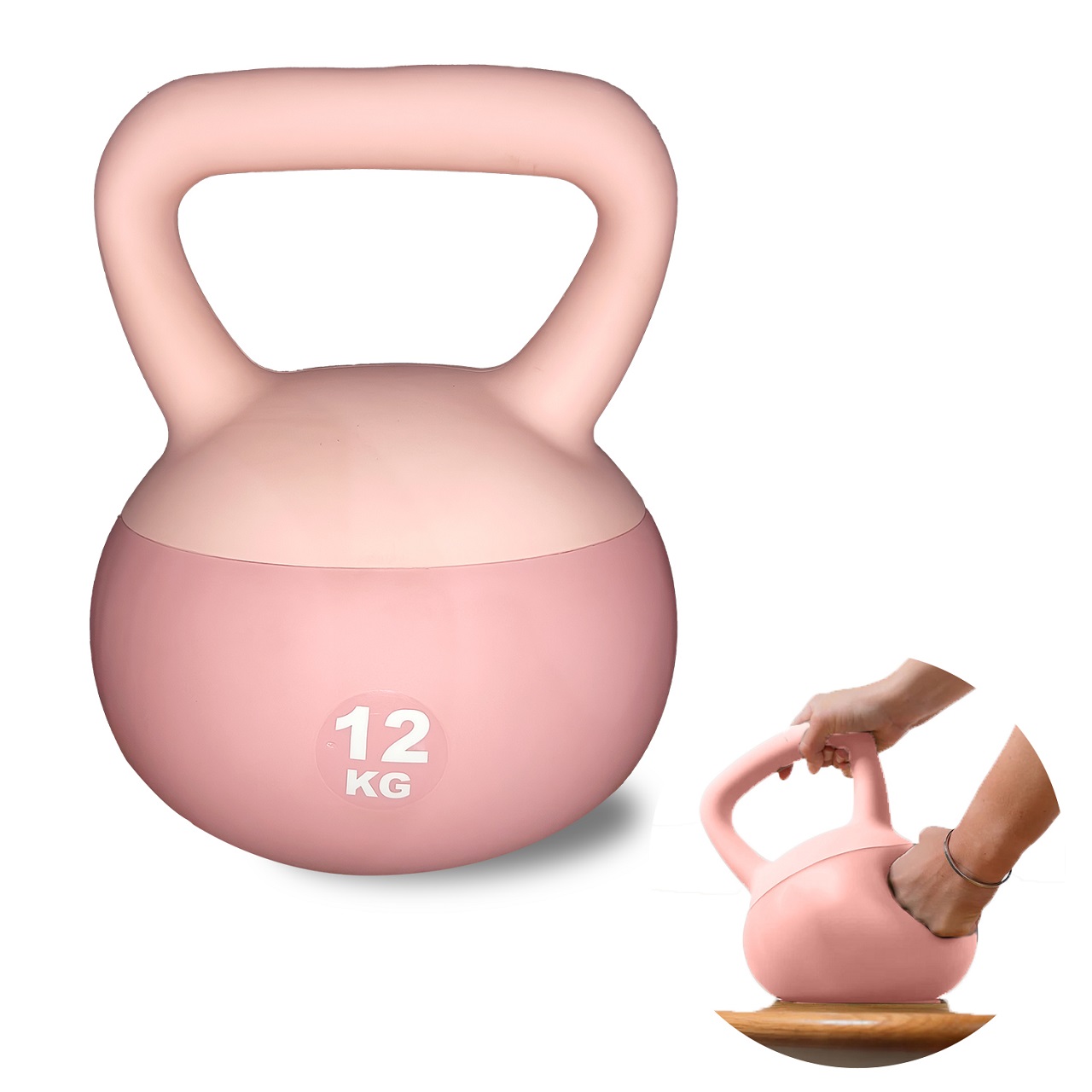 B Fit Soft Kettlebells 12 Kg with Cushioned Impact-Resistant Base and Anti-Slip
