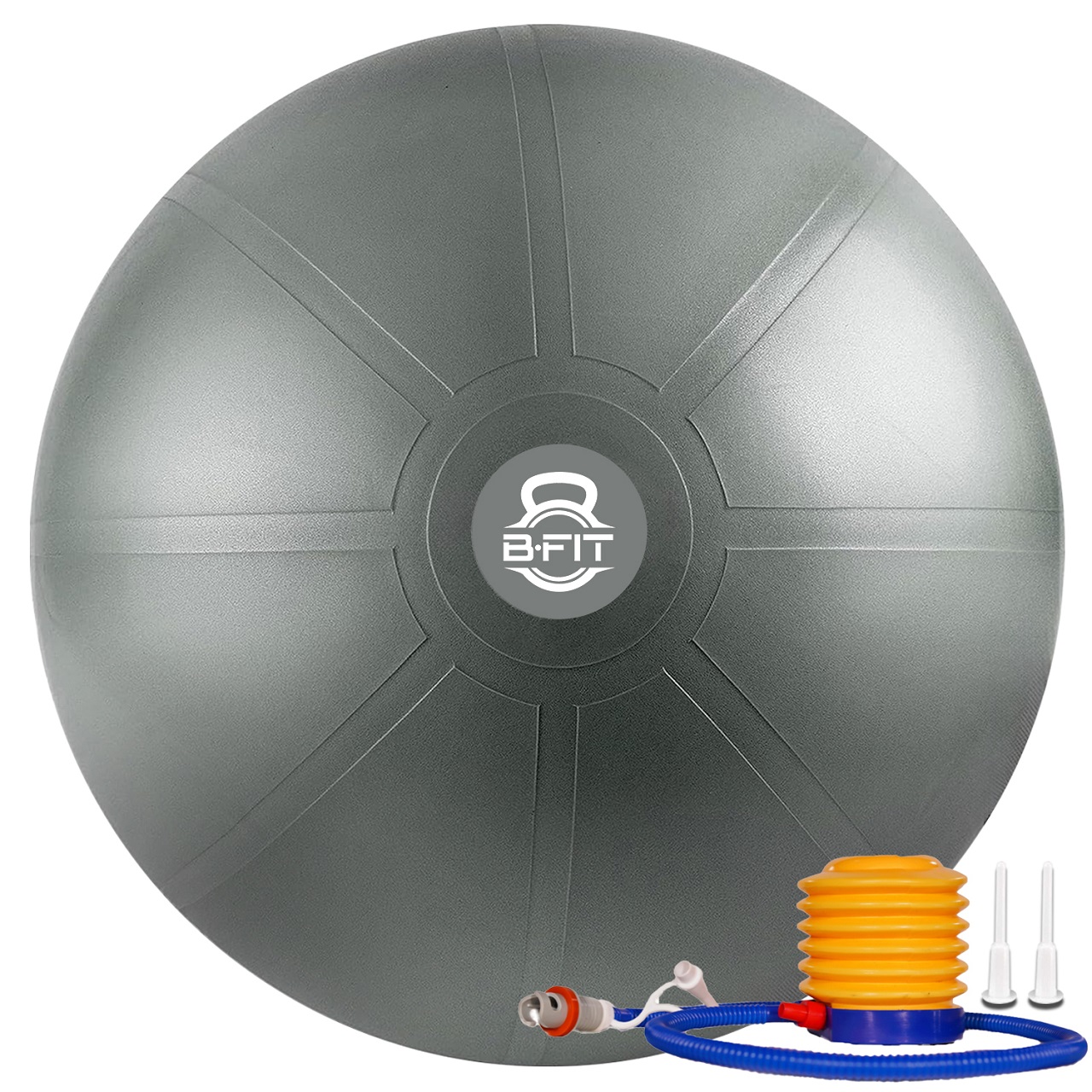B Fit Heavy Duty Dark Grey Heavy Commercial Gym Ball 65-95 Cm - Non-Slip Stability Ball - Anti Burst Yoga Ball