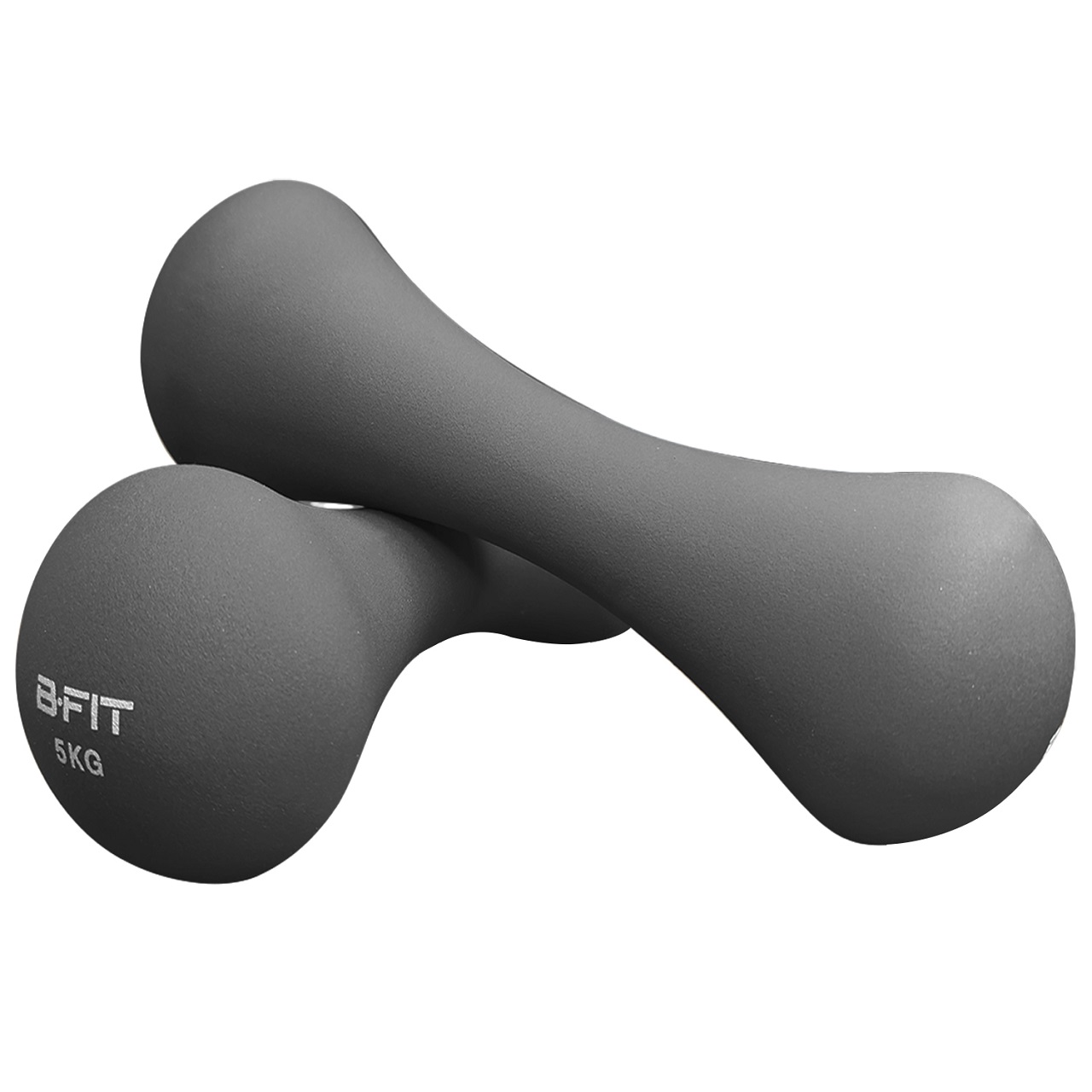 B Fit Bone Shape Neoprene Dumbbells 5 Kg Pair Non Slip Grip in Pair Packing
